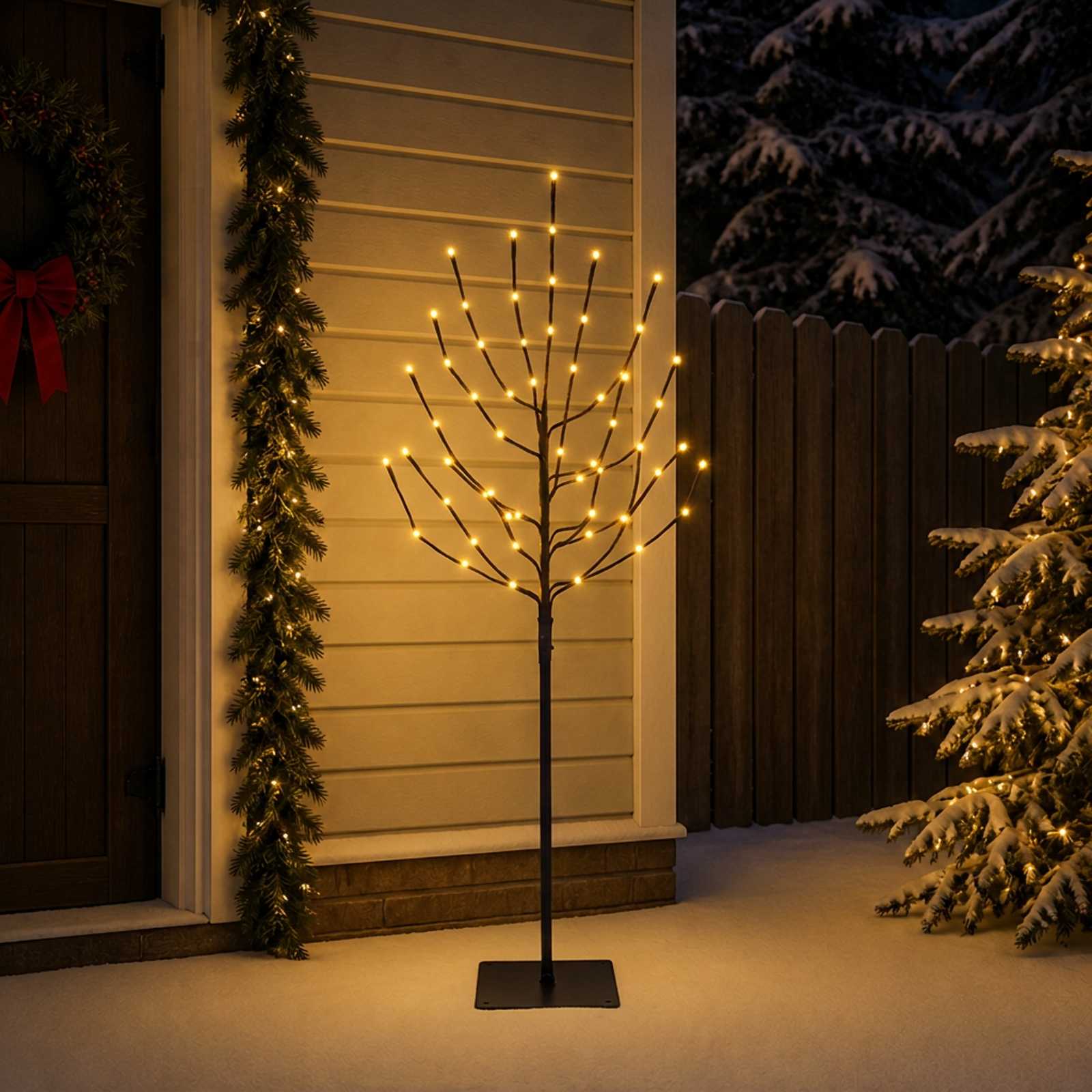 vidaXL LED-Weihnachtsbaum Schwarz 18 x 18 x 150 cm Stahl 140 LEDs