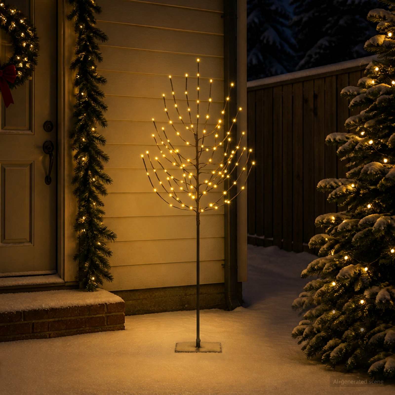 vidaXL LED-Weihnachtsbaum Schwarz 20 x 20 x 180 cm Stahl 160 LEDs
