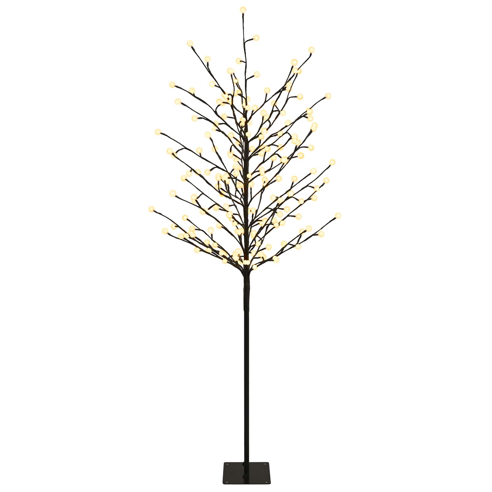 LED božično drevo v obliki krogle Črna 18 x 18 x 150 cm Jeklo