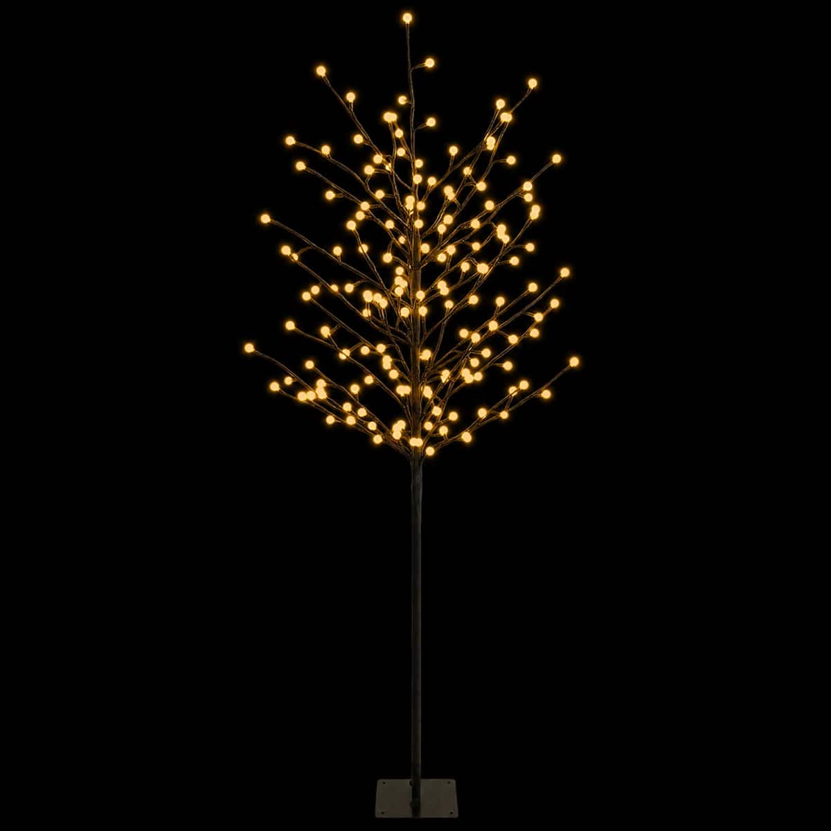 LED-juletræ med kugler Sort 18 x 18 x 150 cm Stål 185 LED'er - Billede 4