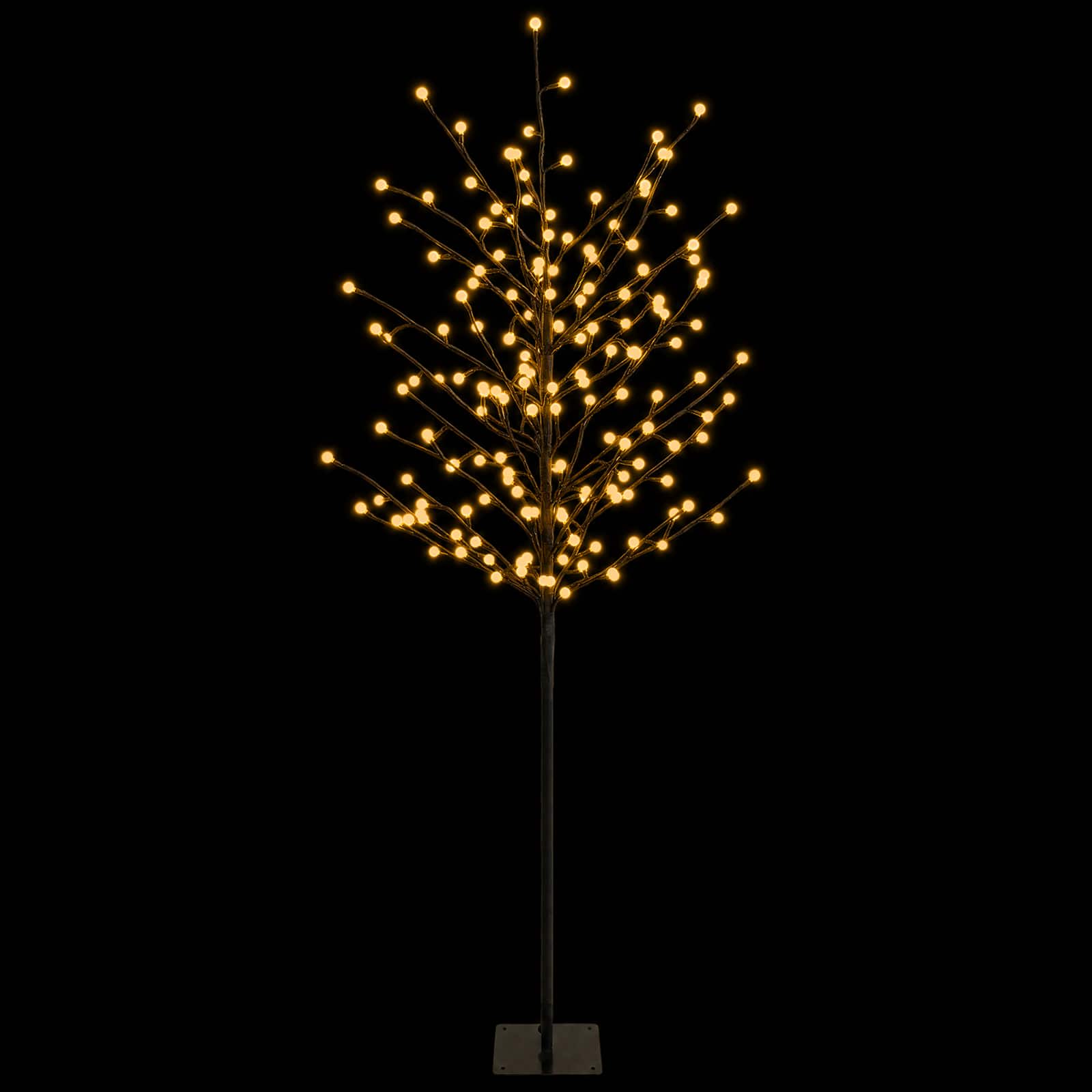 LED božično drevo v obliki krogle Črna 18 x 18 x 150 cm Jeklo