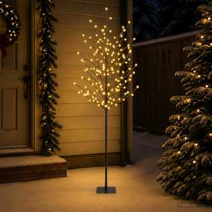 Vánoční LED stromek Černá 180 cm Ocel 220 LED - obrázek 3