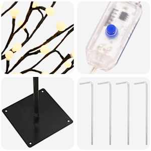 Vánoční LED stromek Černá 180 cm Ocel 220 LED - obrázek 5