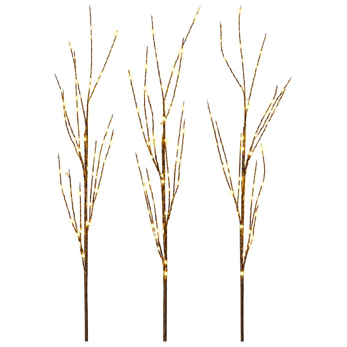 LED-kobbergrene som juledekoration 3 stk. Brun 62 cm Stål - Billede 2