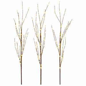 vidaXL LED-vaskokstega j&otilde;ulukaunistus 3 tk Pruun 62 cm Teras 165 LED-i
