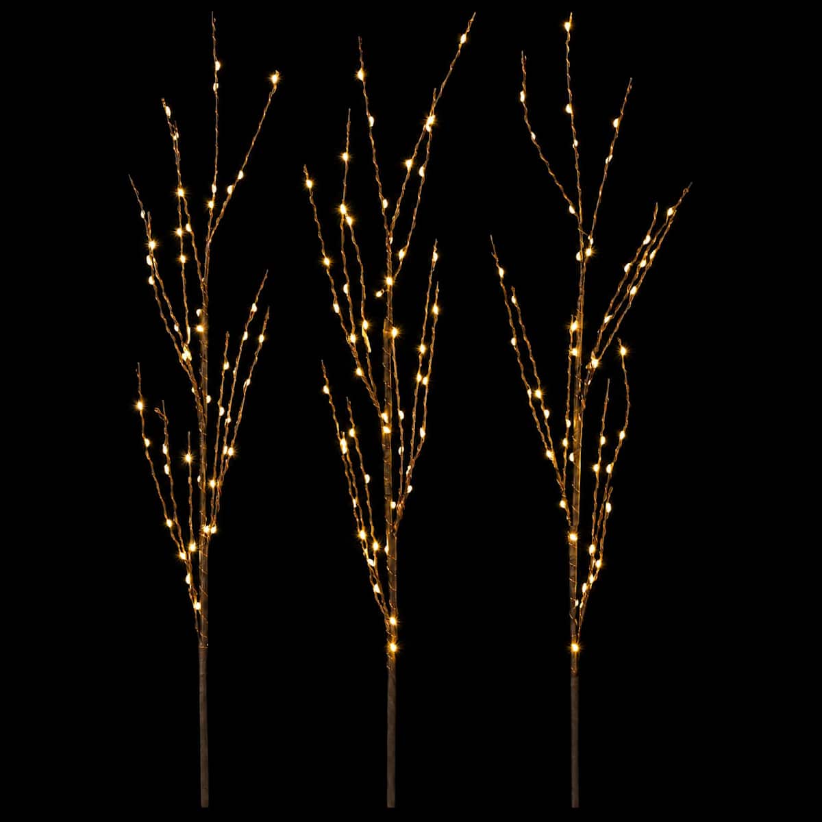 LED-kobbergrene som juledekoration 3 stk. Brun 62 cm Stål - Billede 4