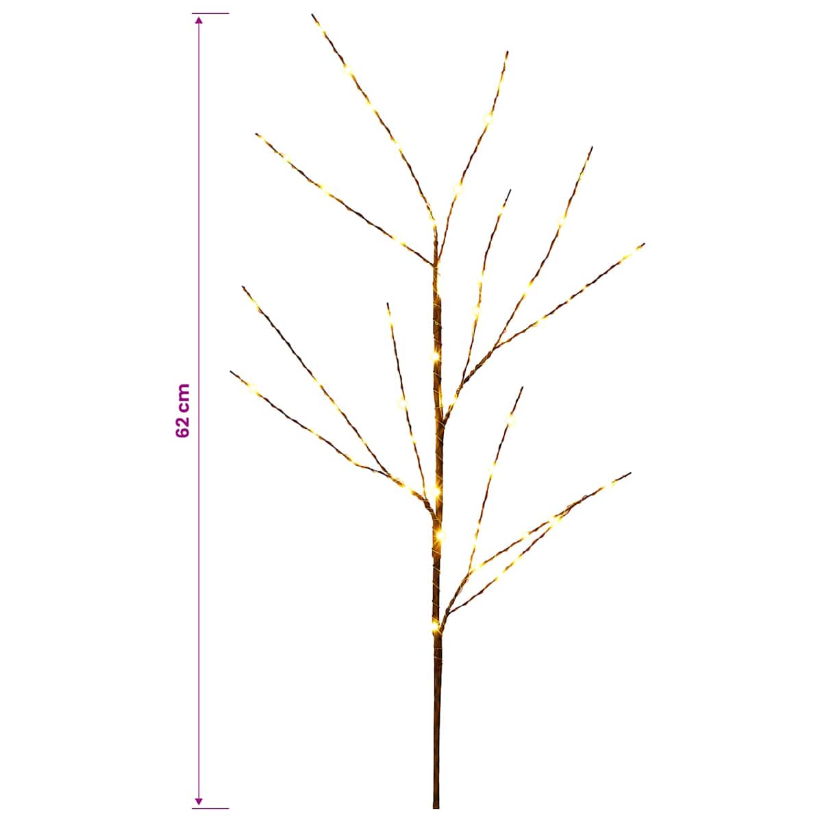 LED-kobbergrene som juledekoration 3 stk. Brun 62 cm Stål - Billede 8