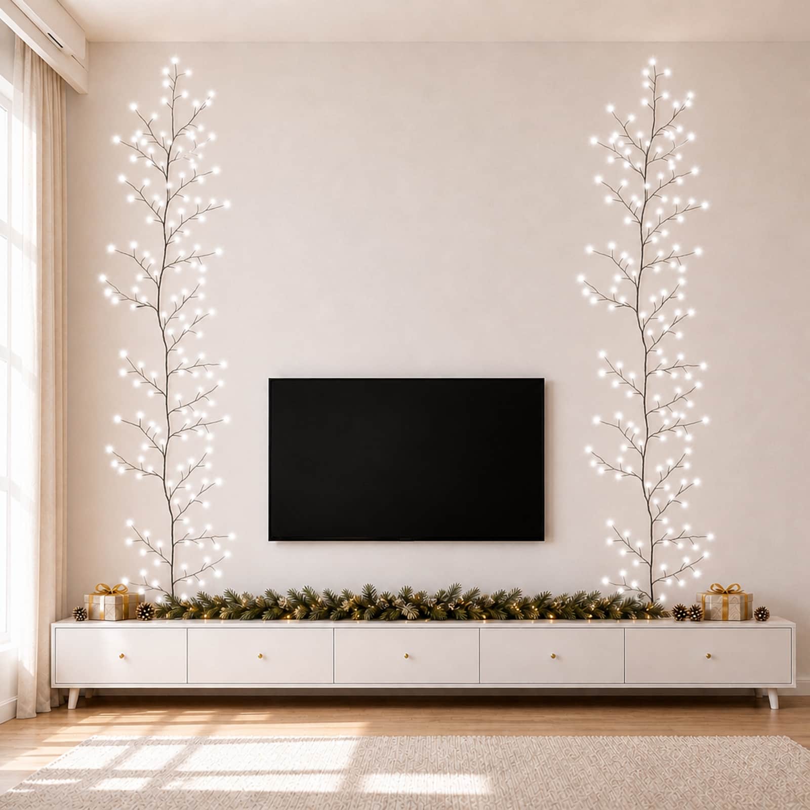 vidaXL LED-Weidenranke Weihnachtsdekoration 2 stk. Schwarz 270 cm