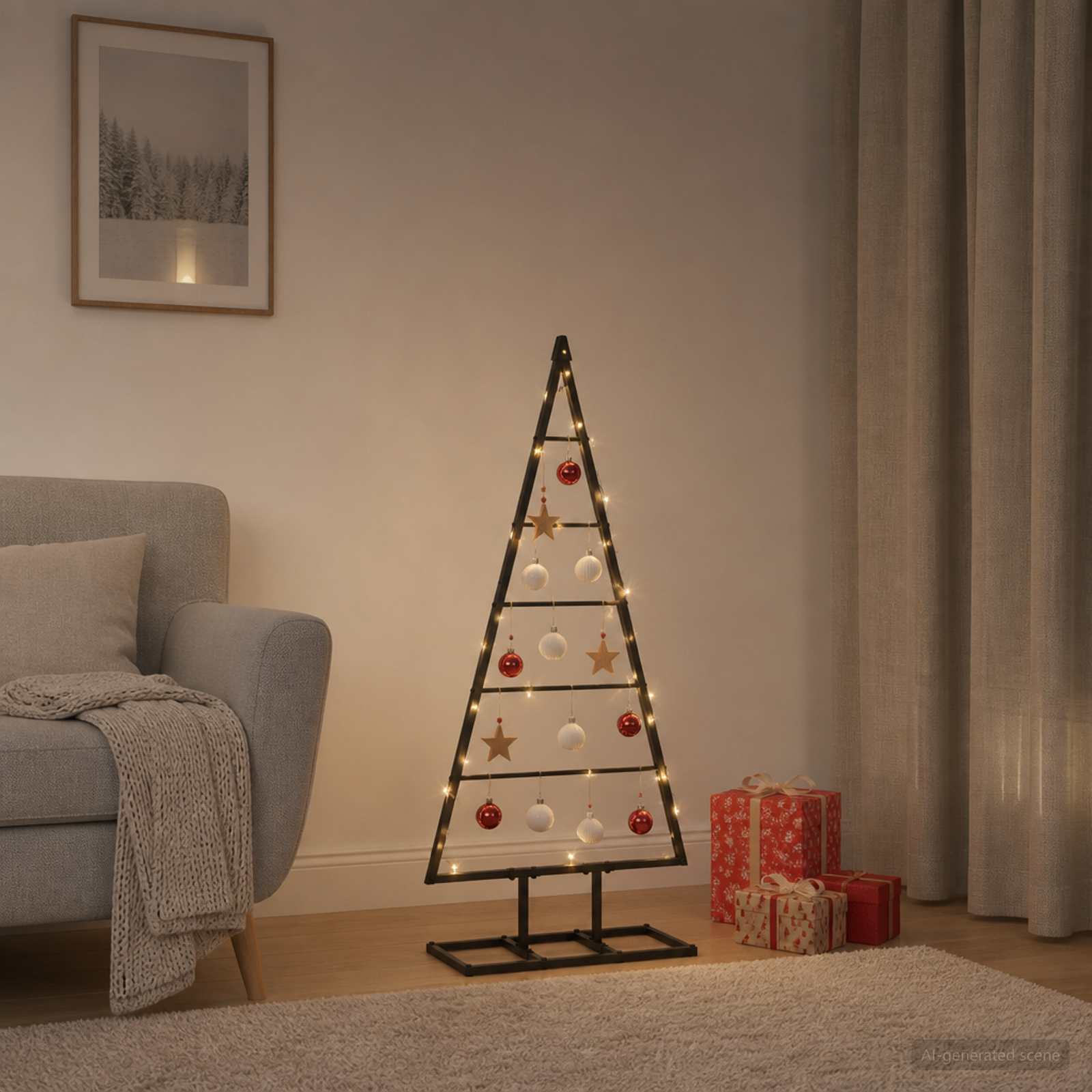 Kovinsko božično drevesce KUOPIO 125 cm Kovina Črna