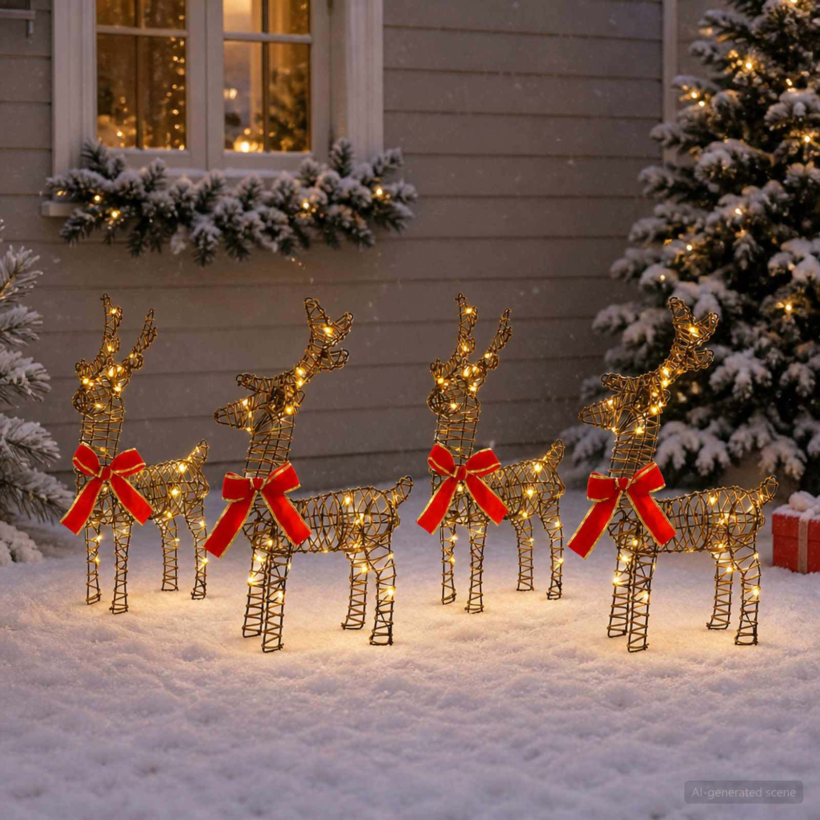 vidaXL Weihnachtsrentier 4 stk. 160 LEDs Warmes Weiß – Bild 3