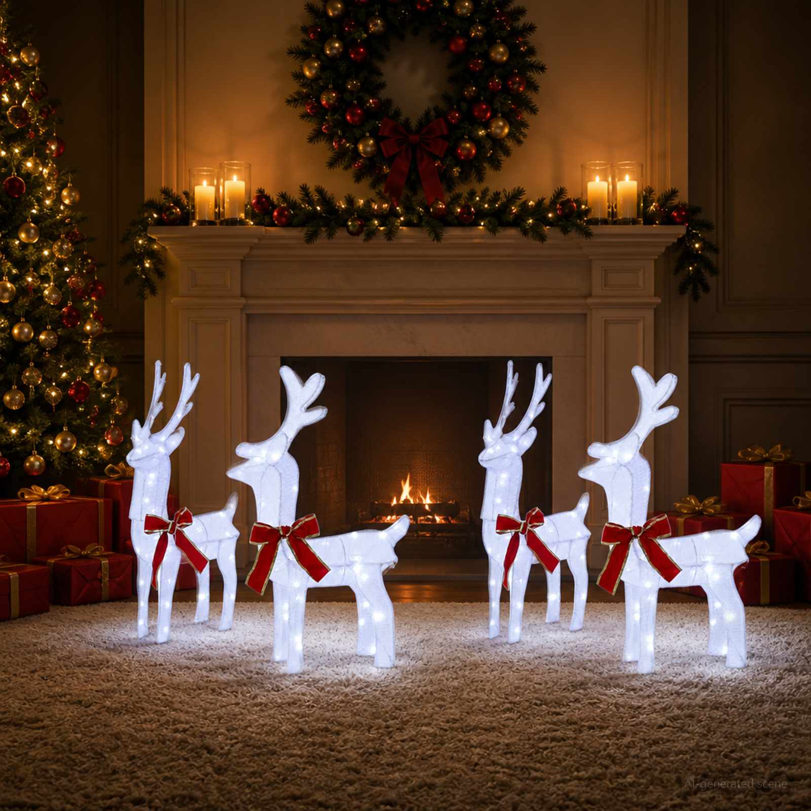 vidaXL Weihnachtsrentier 4 stk. 160 LEDs Kaltweiß – Bild 3