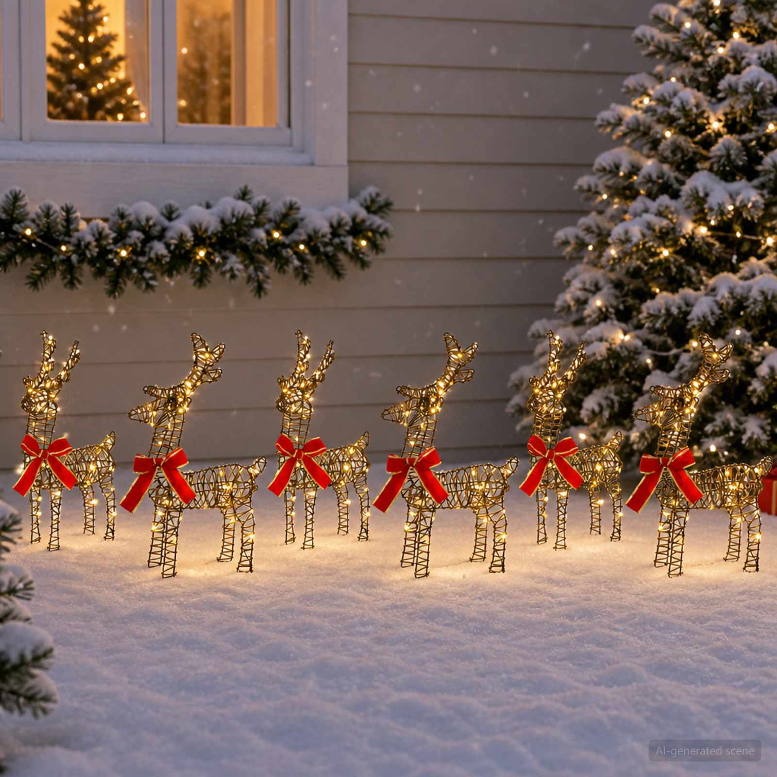 vidaXL Weihnachtsrentier 6 stk. 240 LEDs Warmes Weiß
