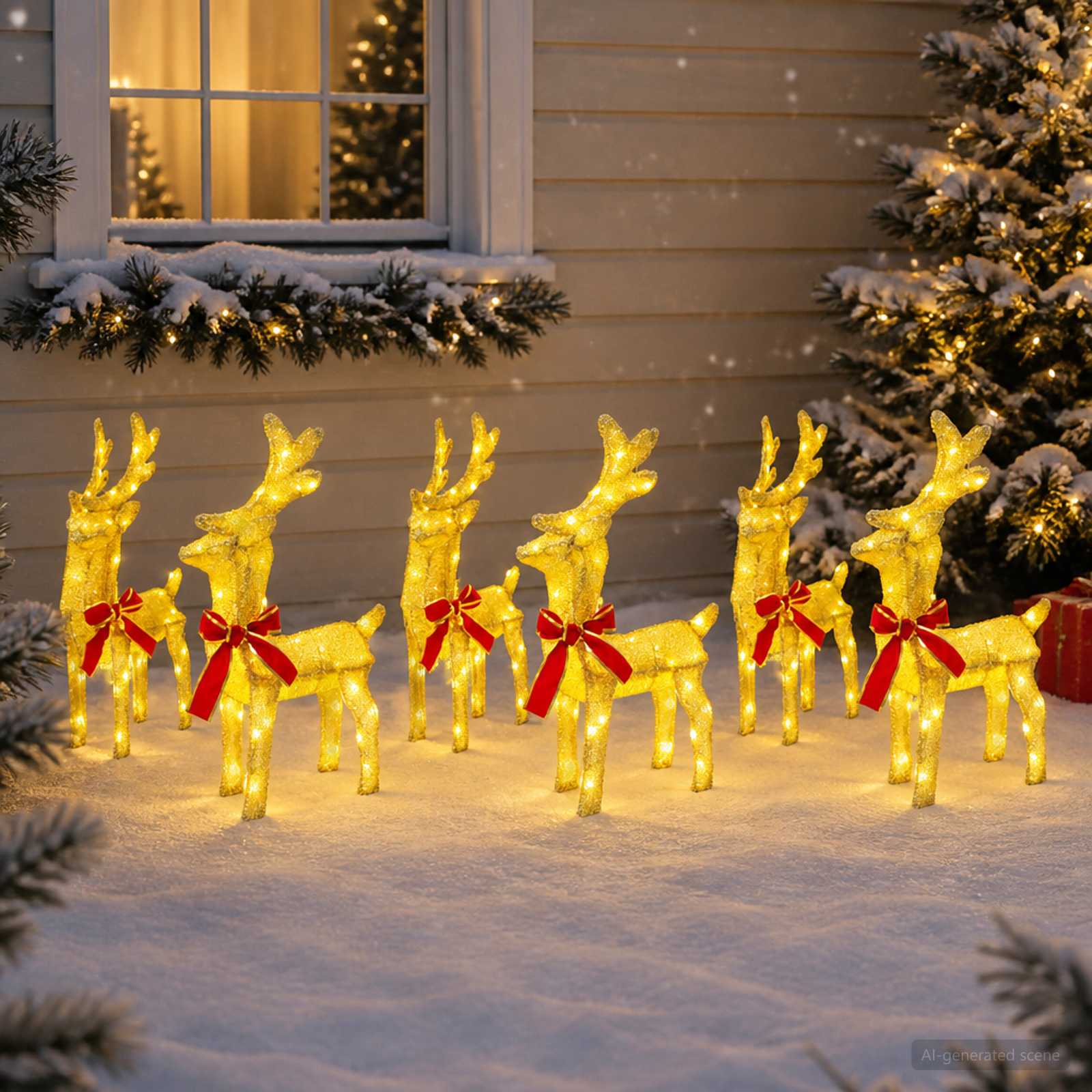 vidaXL Weihnachtsrentier 6 stk. 240 LEDs Warmes Weiß