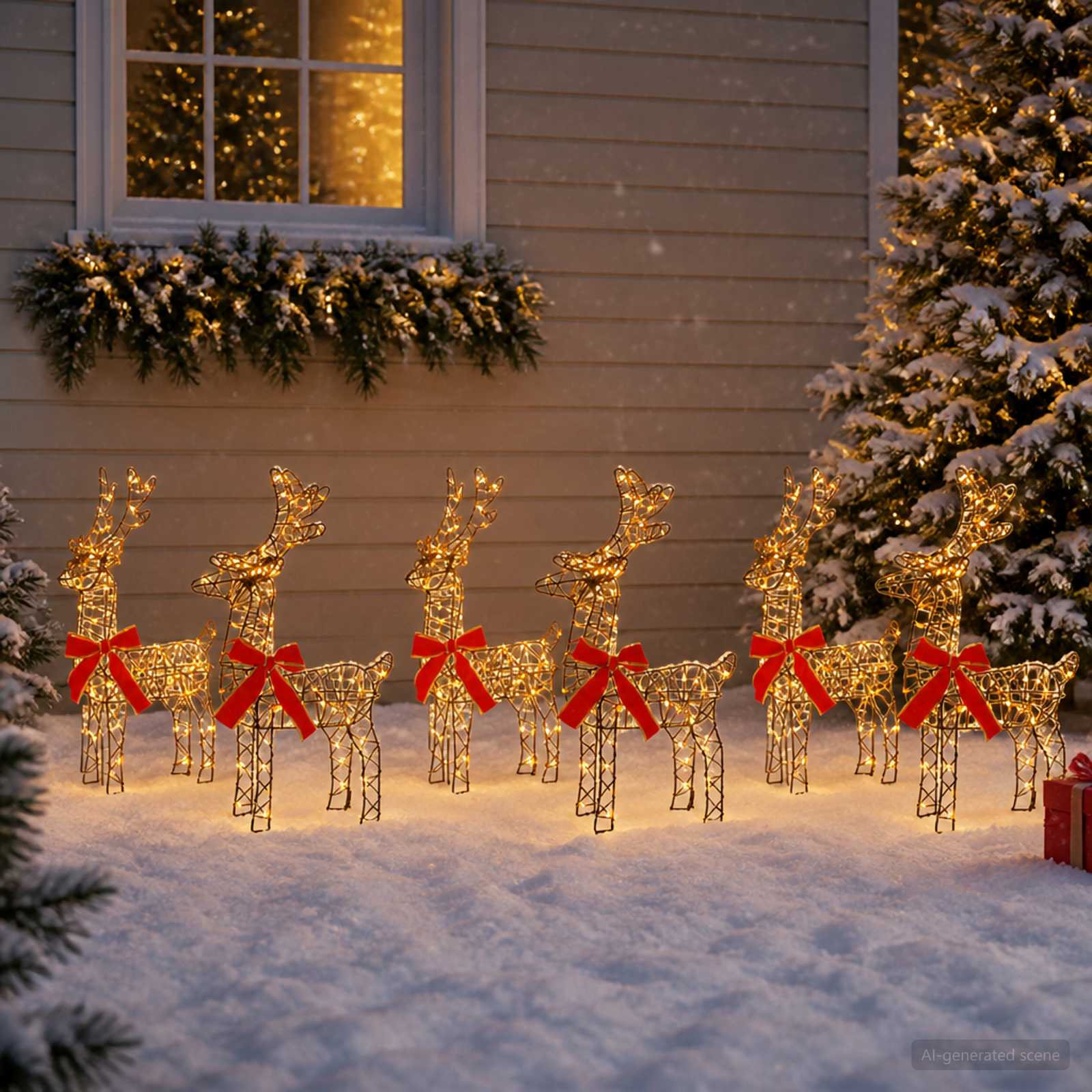 Božični jelenček 6 kos 360 LED Toplo bela 33 x 12 x 55 cm