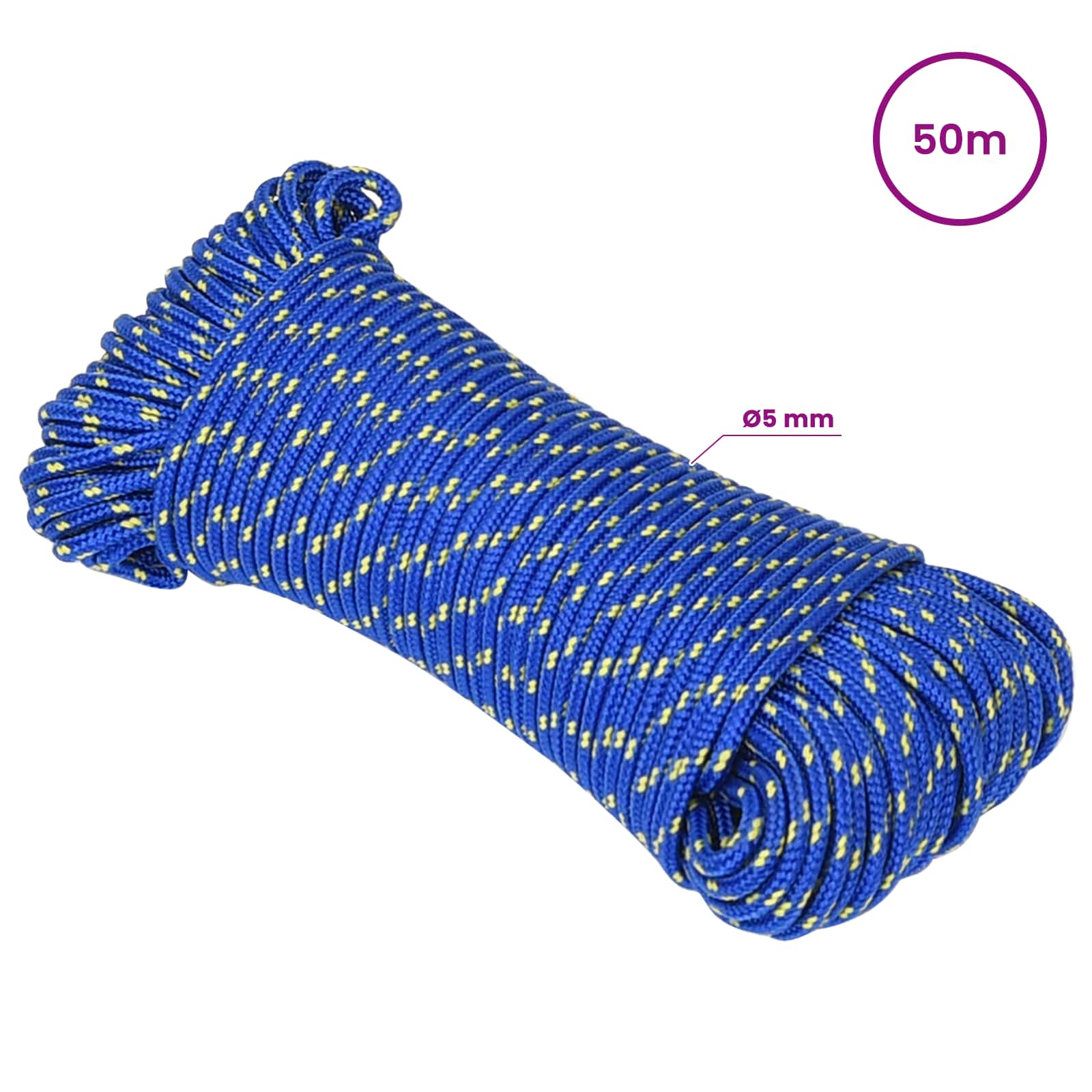 Večnamenska uporabna vrv 5 mm 50 m Modra PP
