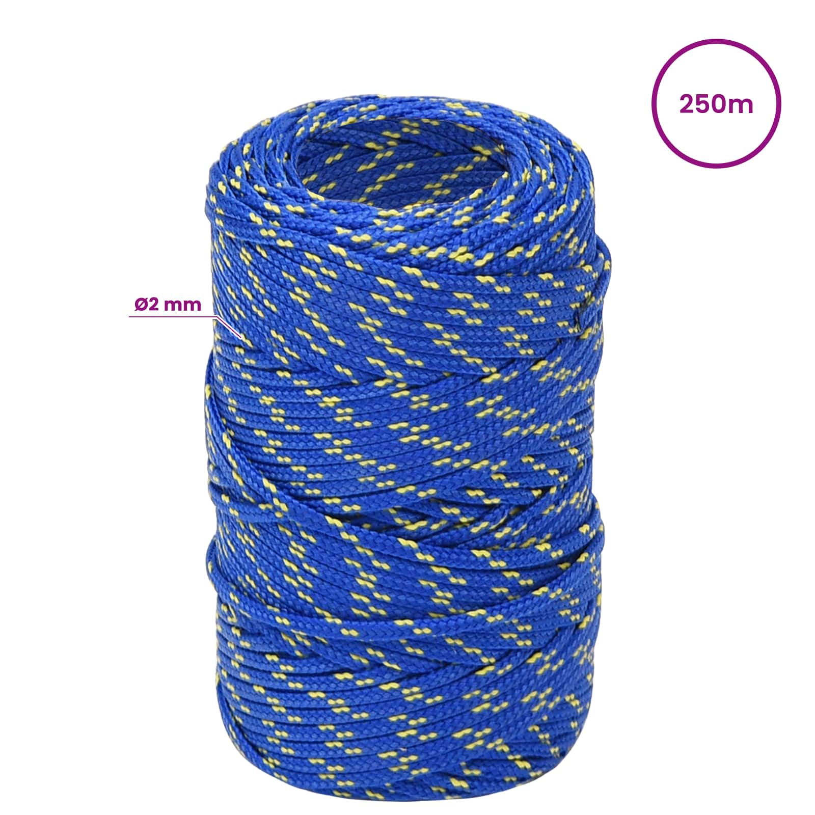 Večnamenska uporabna vrv 2 mm 250 m Modra PP