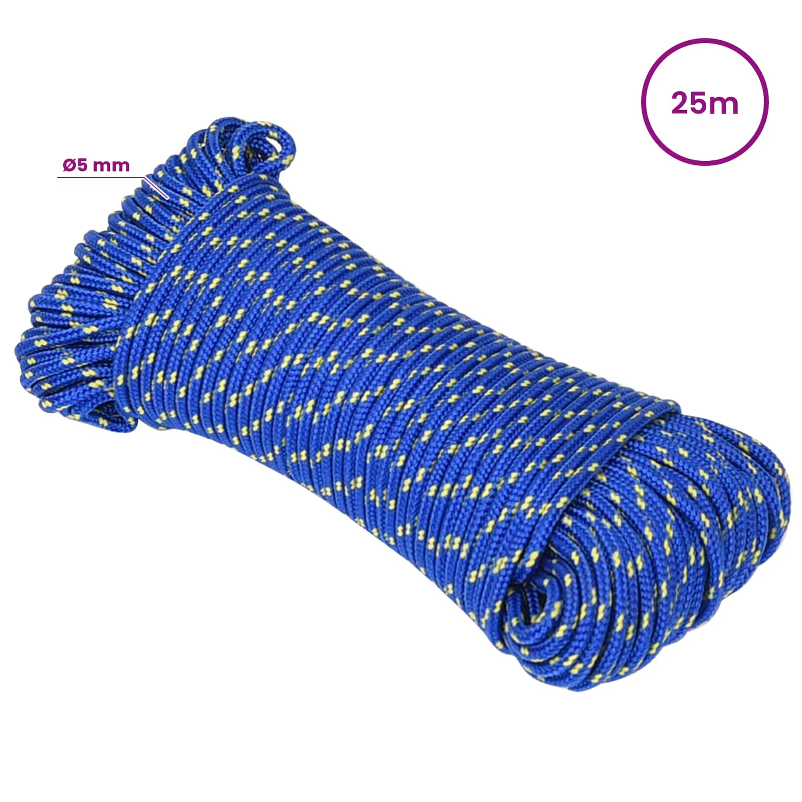 Večnamenska uporabna vrv 5 mm 25 m Modra PP