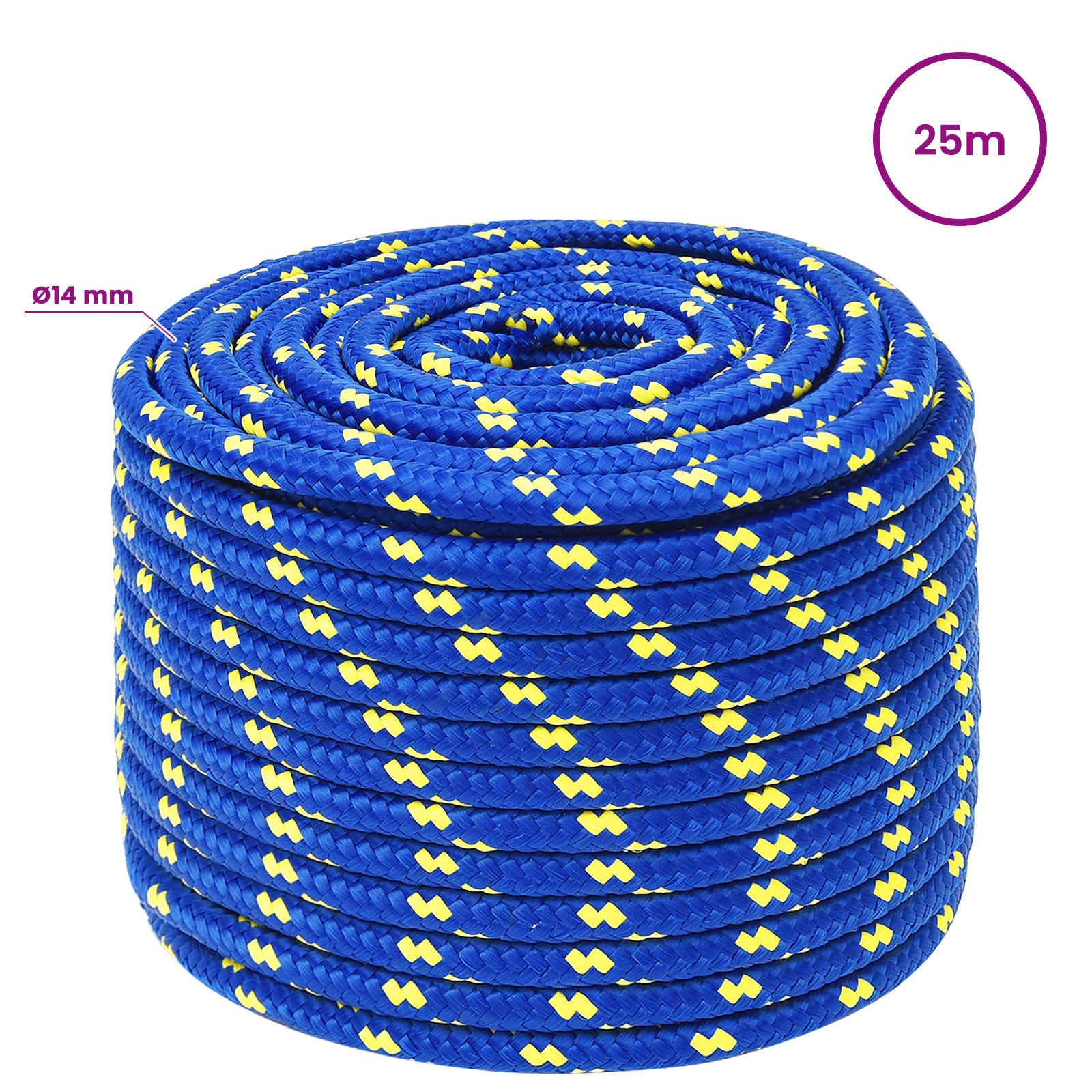 Večnamenska uporabna vrv 14 mm 25 m Modra PP