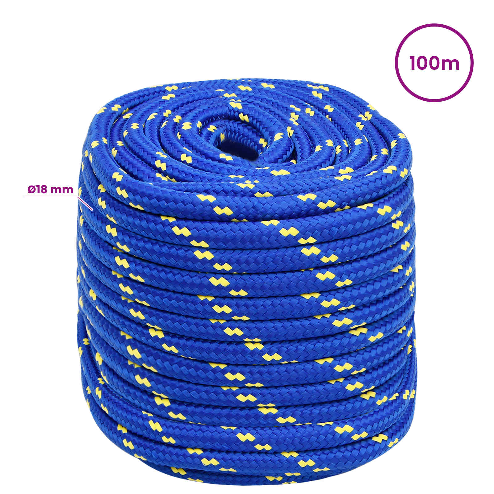 Večnamenska uporabna vrv 18 mm 100 m Modra PP