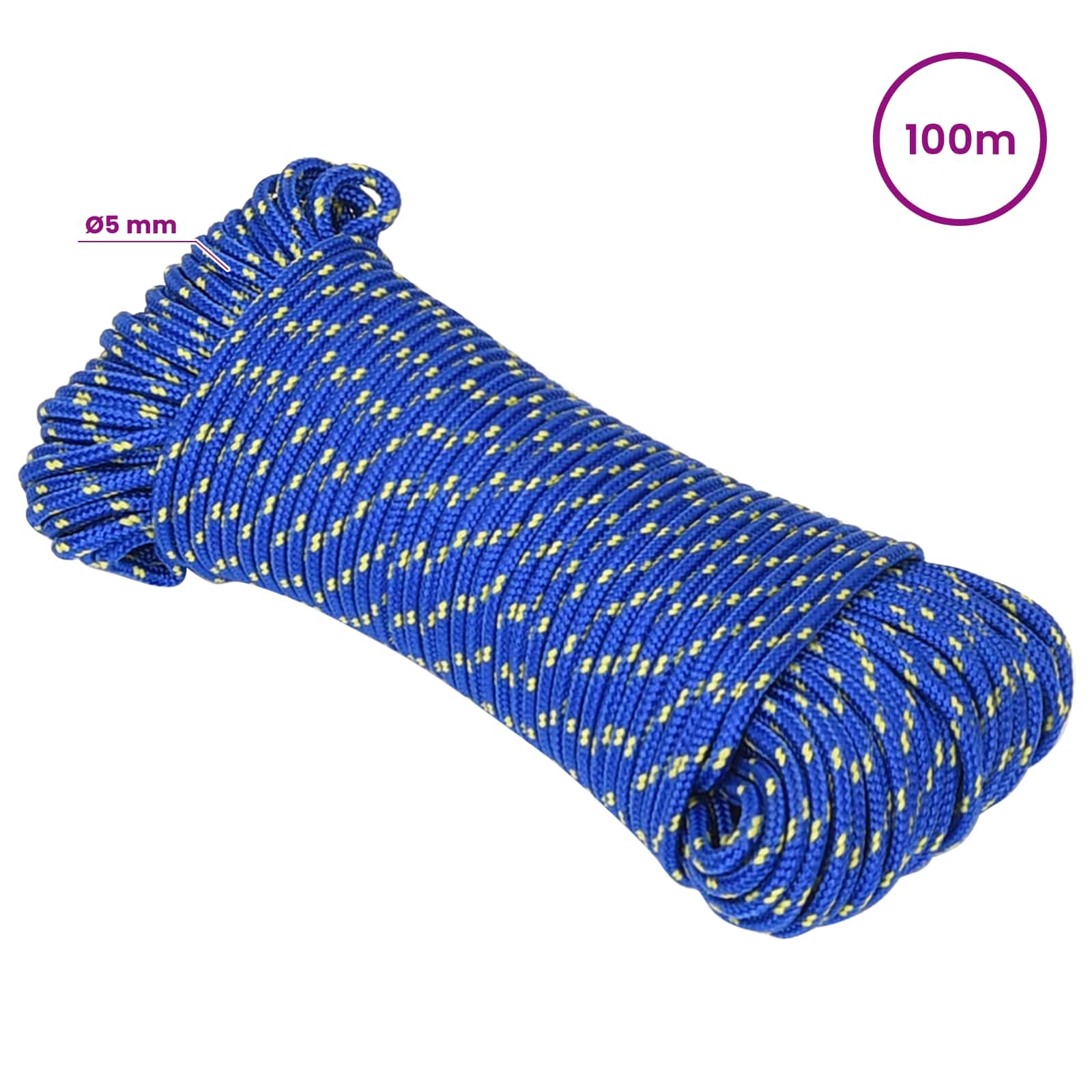 Večnamenska uporabna vrv 5 mm 100 m Modra PP