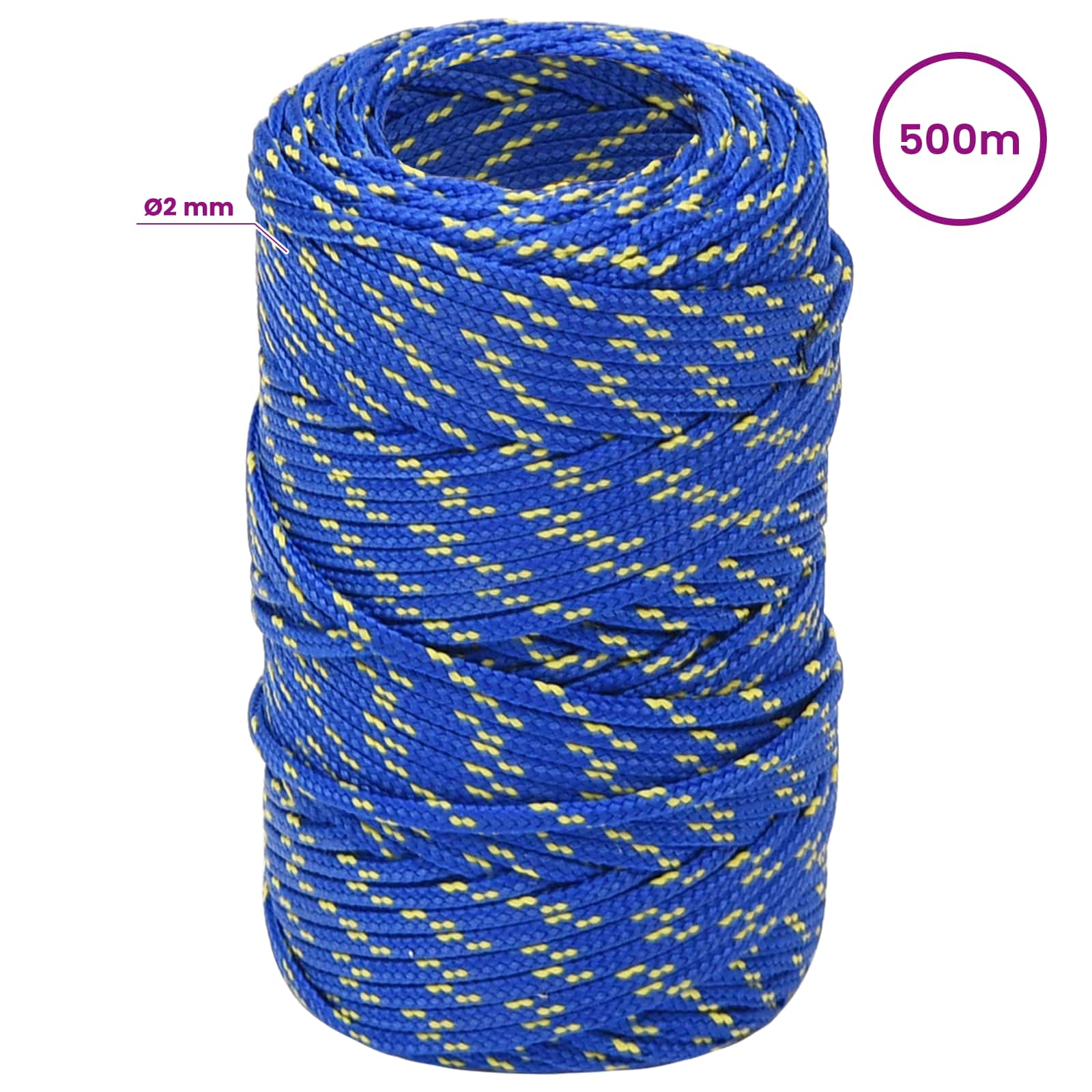 Večnamenska uporabna vrv 2 mm 500 m Modra PP