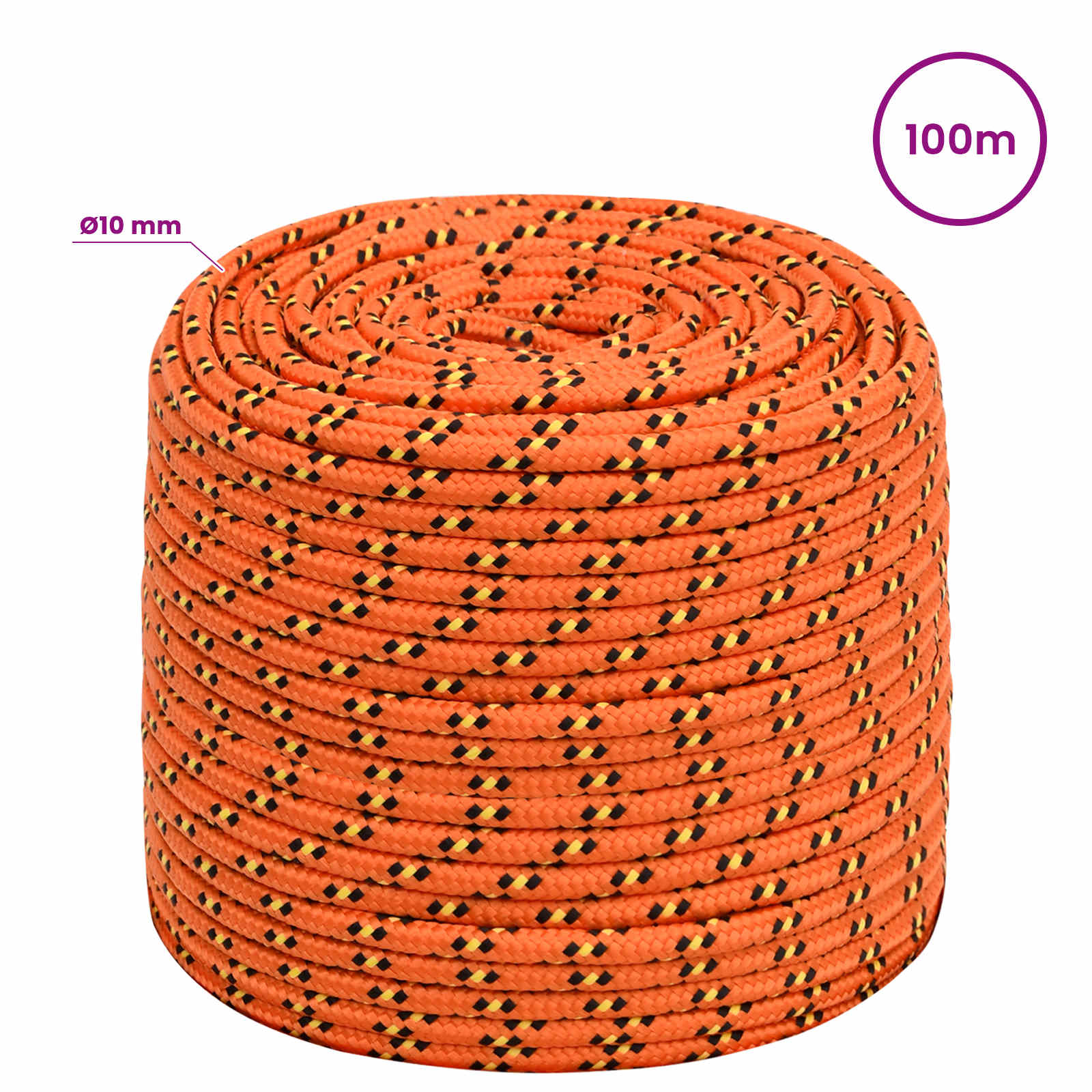 Večnamenska uporabna vrv 10 mm 100 m Oranžna PP