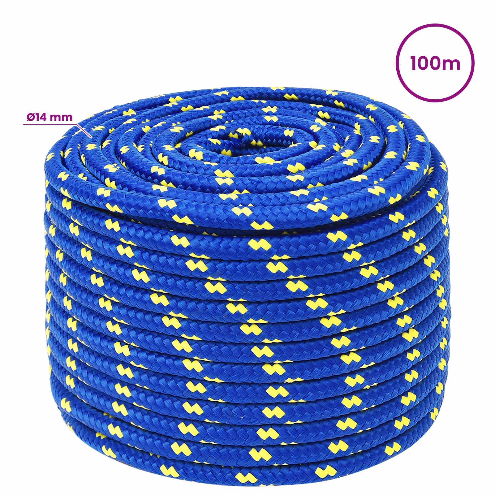 Večnamenska uporabna vrv 14 mm 100 m Modra PP