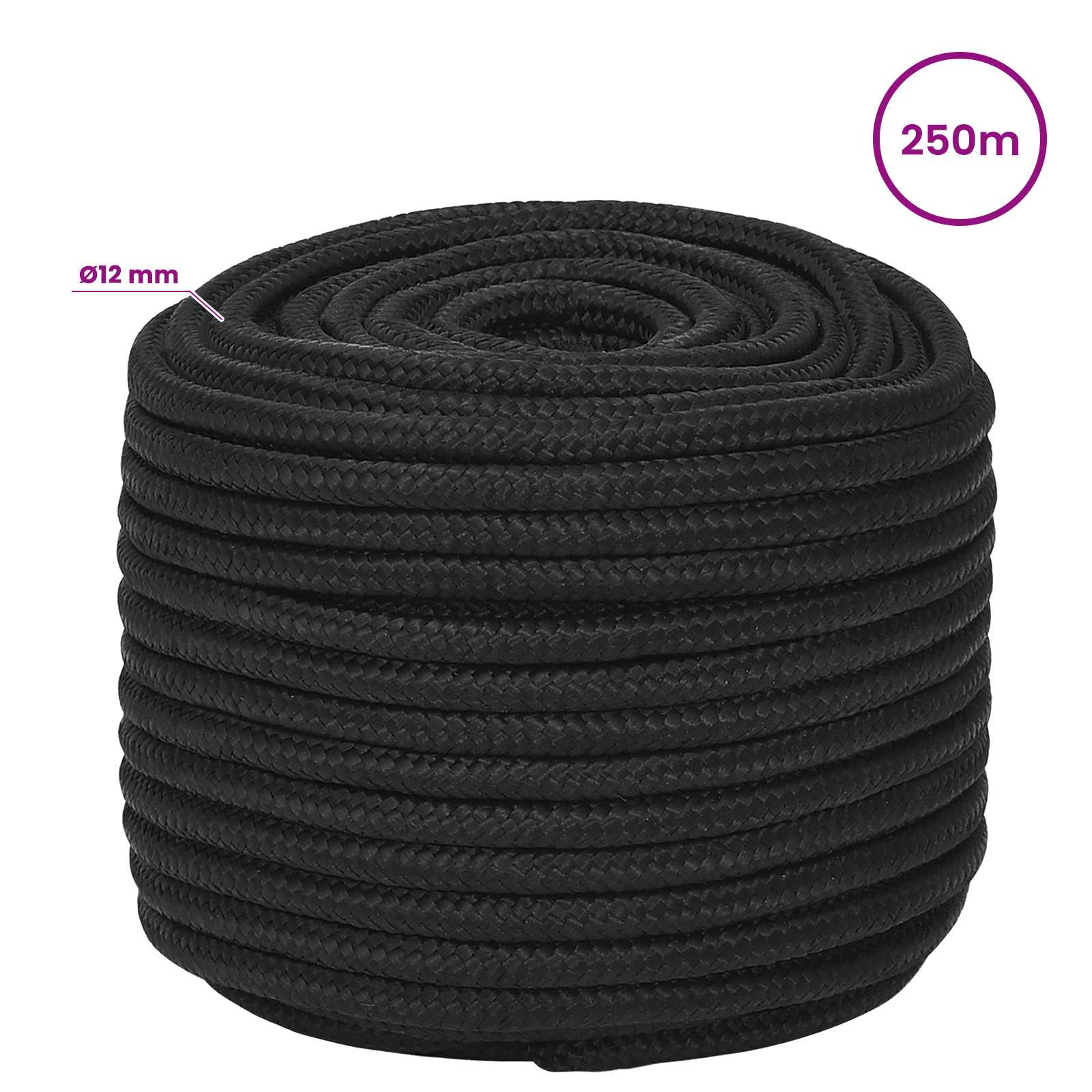 Večnamenska uporabna vrv 12 mm 250 m Črna PP