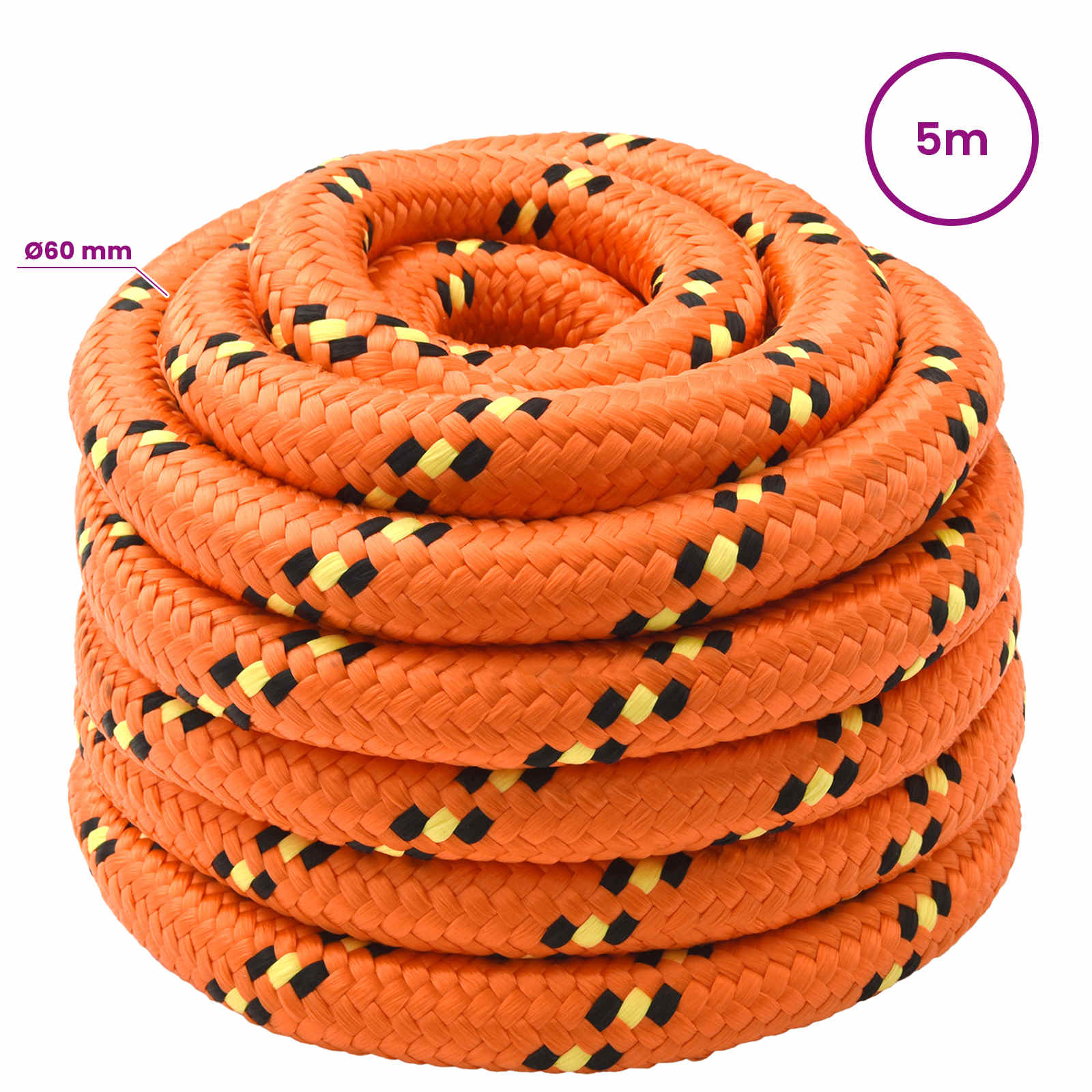 Večnamenska uporabna vrv 60 mm 5 m Oranžna PP