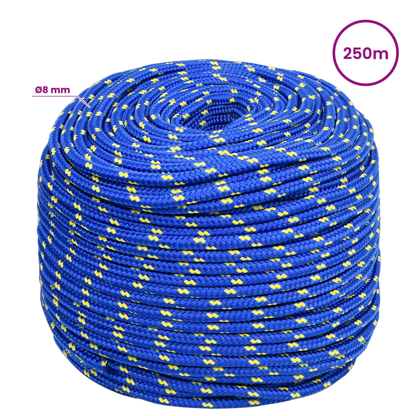 Večnamenska uporabna vrv 8 mm 250 m Modra PP