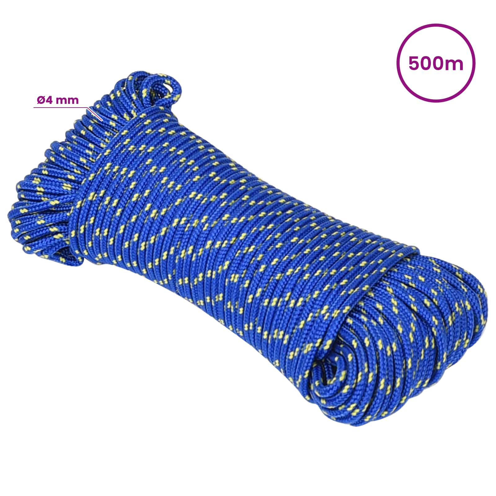 Večnamenska uporabna vrv 4 mm 500 m Modra PP