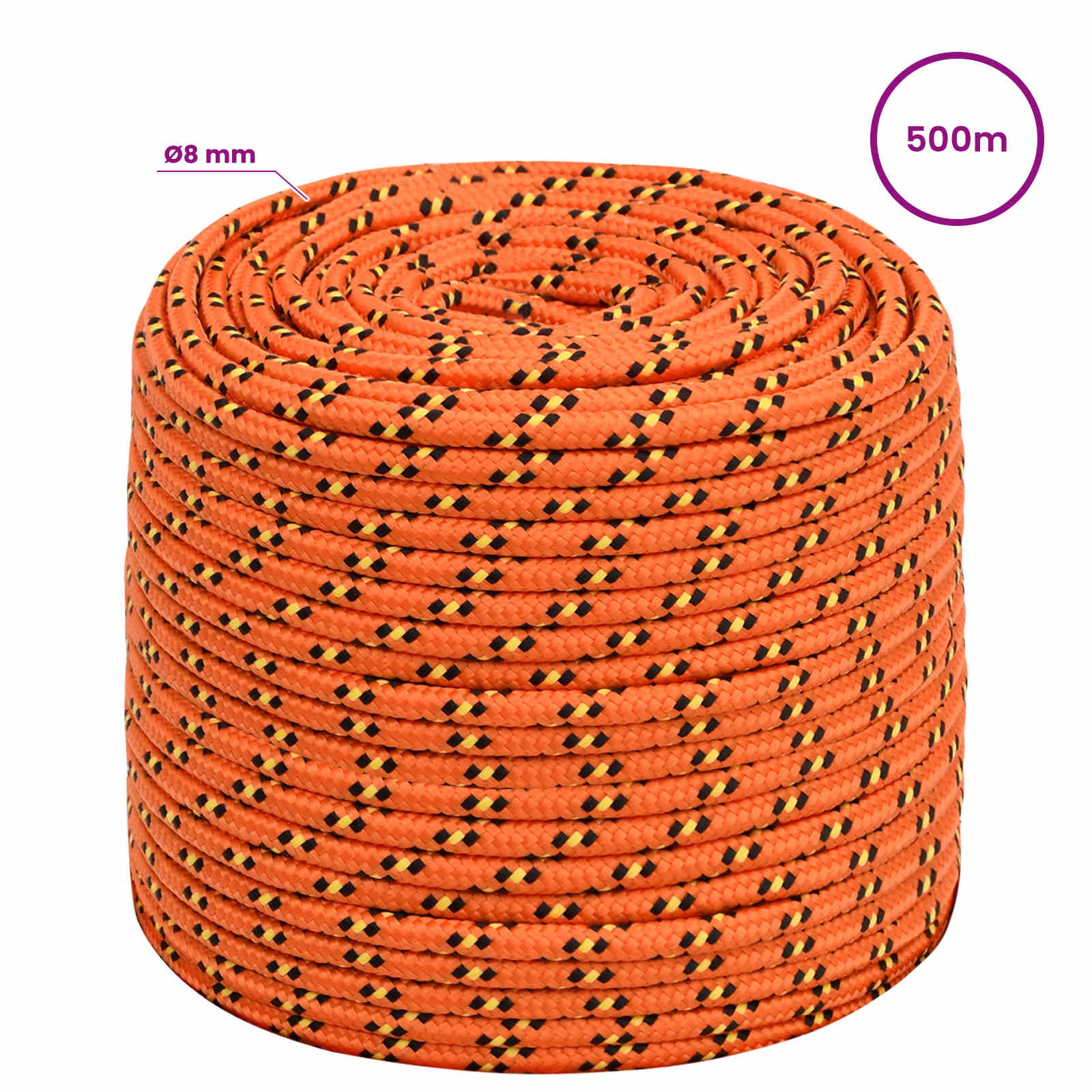 Večnamenska uporabna vrv 8 mm 500 m Oranžna PP