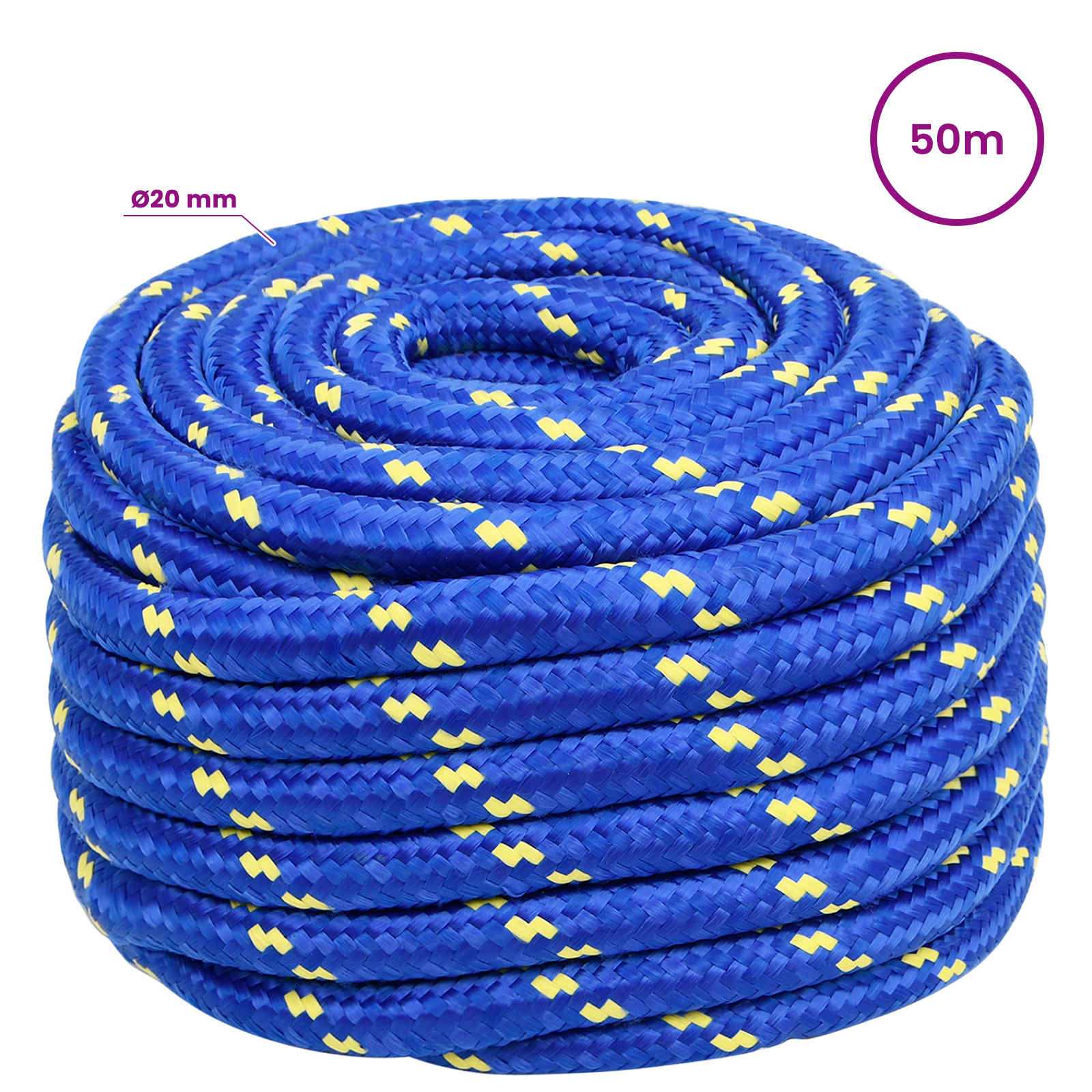 Večnamenska uporabna vrv 20 mm 50 m Modra PP