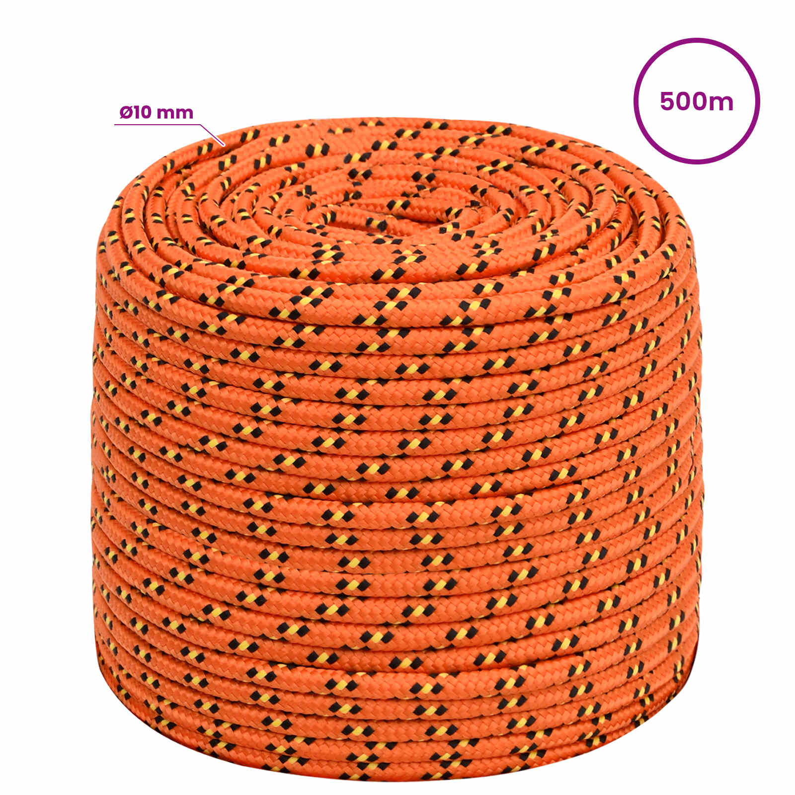 Večnamenska uporabna vrv 10 mm 500 m Oranžna PP