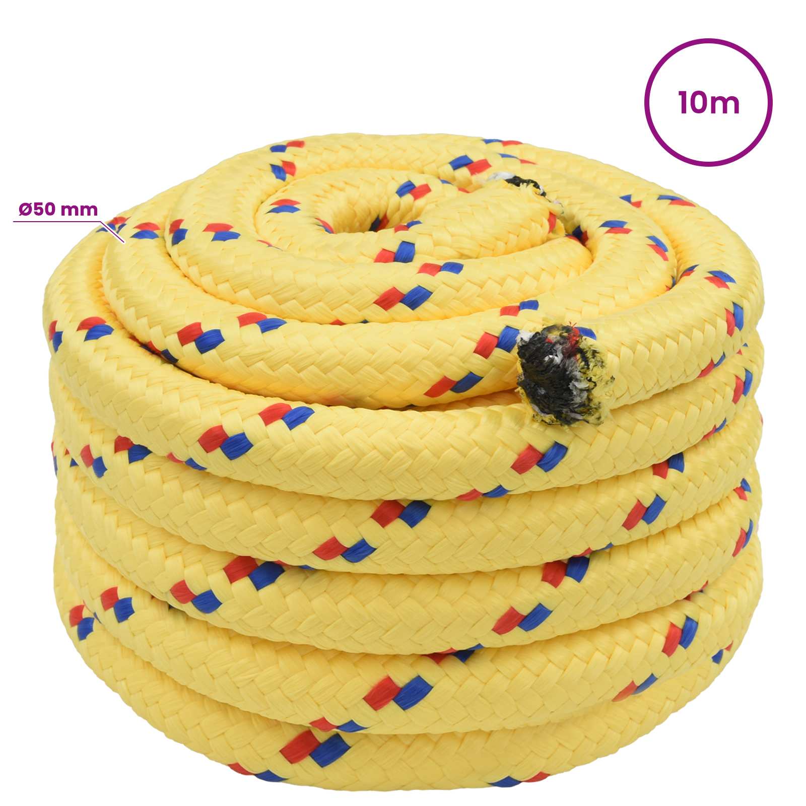 Večnamenska uporabna vrv 50 mm 10 m Rumena PP