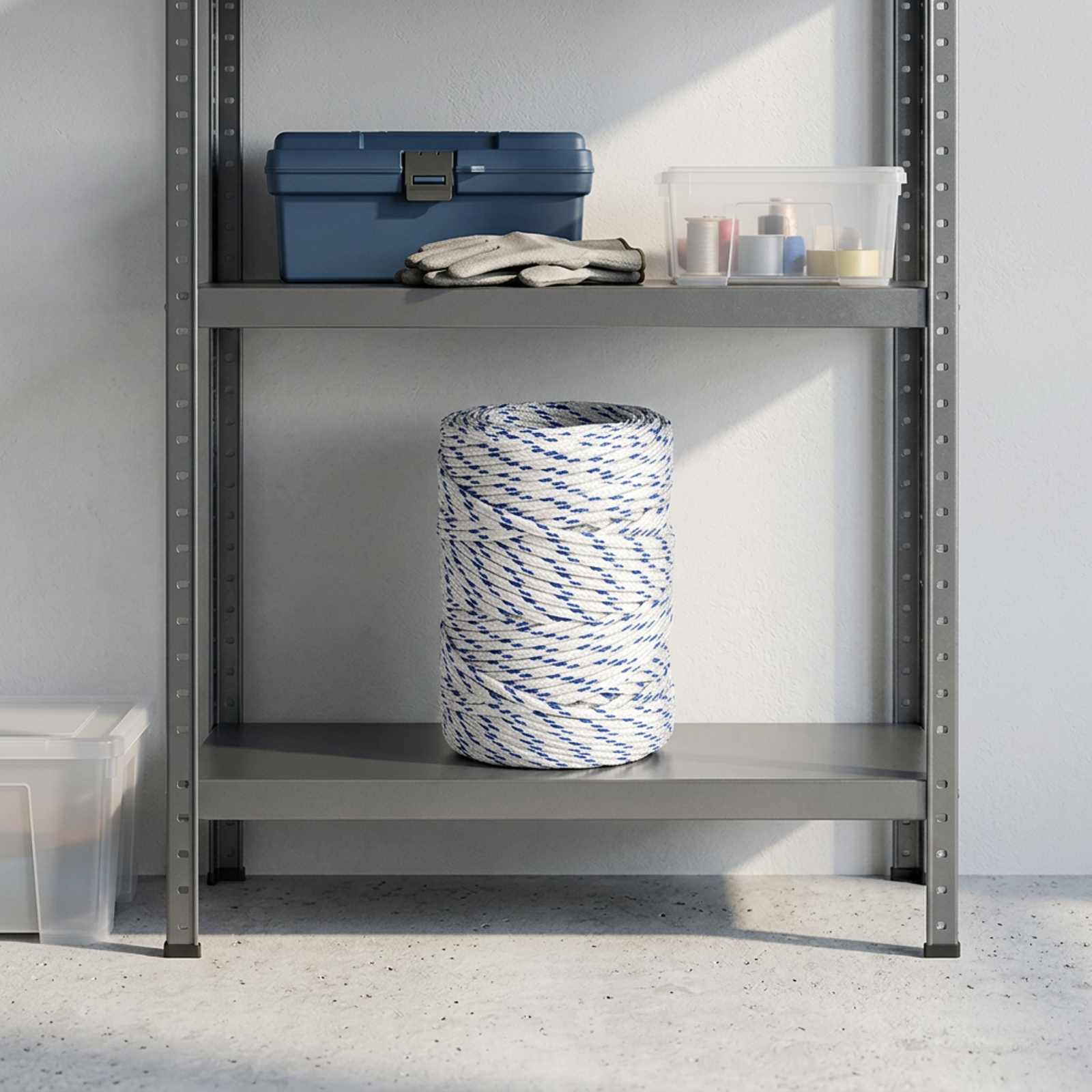 vidaXL Multifunktionelt universaltov 2 mm 25 m Hvid og blå PP