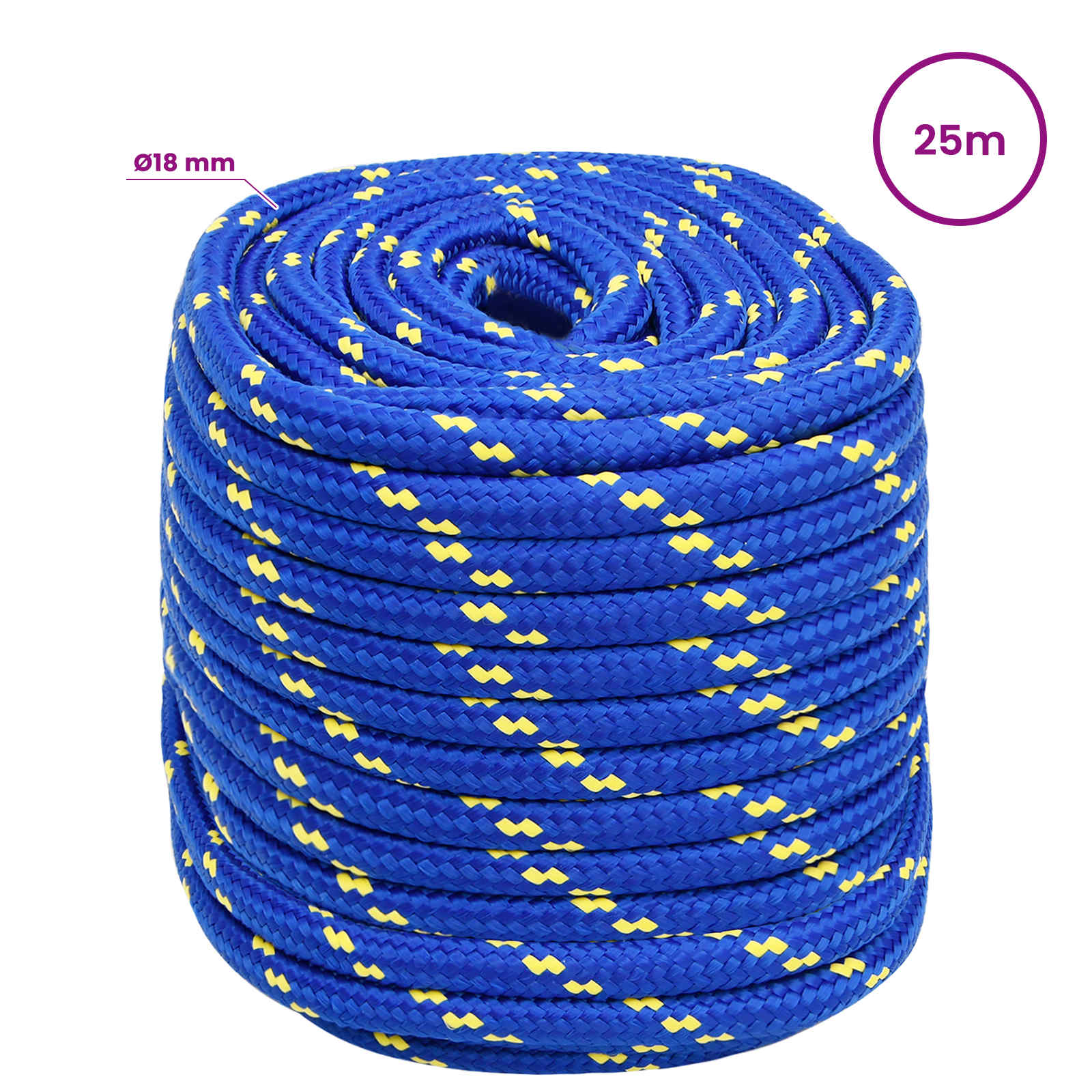 Večnamenska uporabna vrv 18 mm 25 m Modra PP