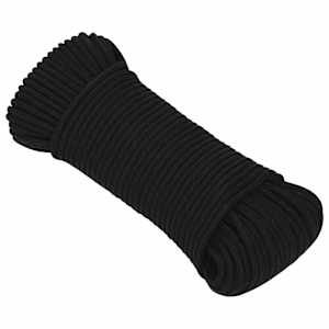 vidaXL Mitmeotstarbeline tarbek&ouml;is 5 mm 100 m Must Pol&uuml;ester