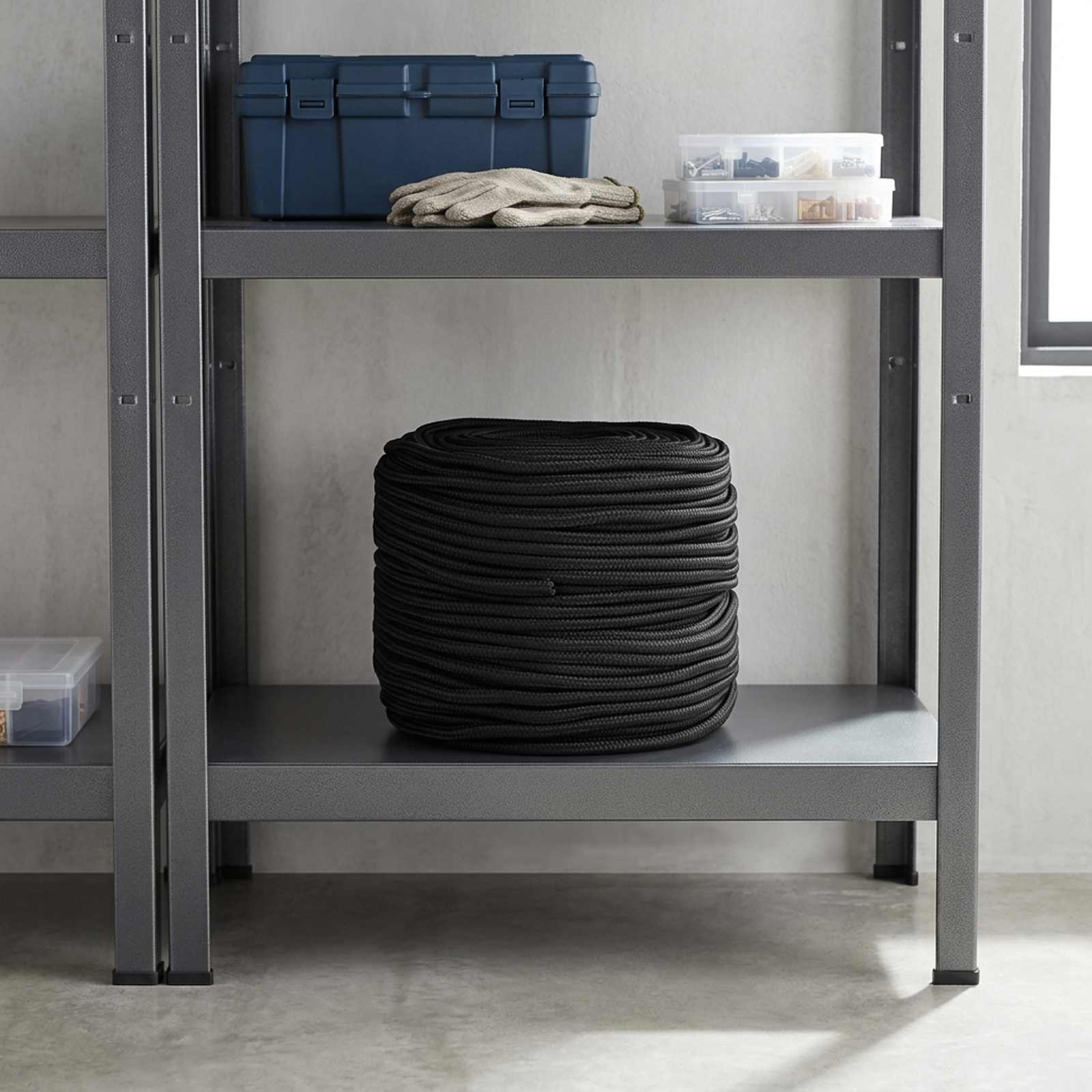 vidaXL Allsidig brukstau 10 mm 250 m Svart Polyester
