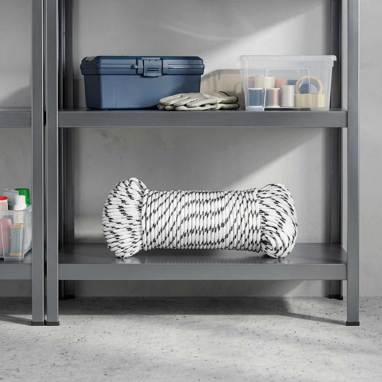 vidaXL Allsidig brukstau 5 mm 250 m Hvit Polyester