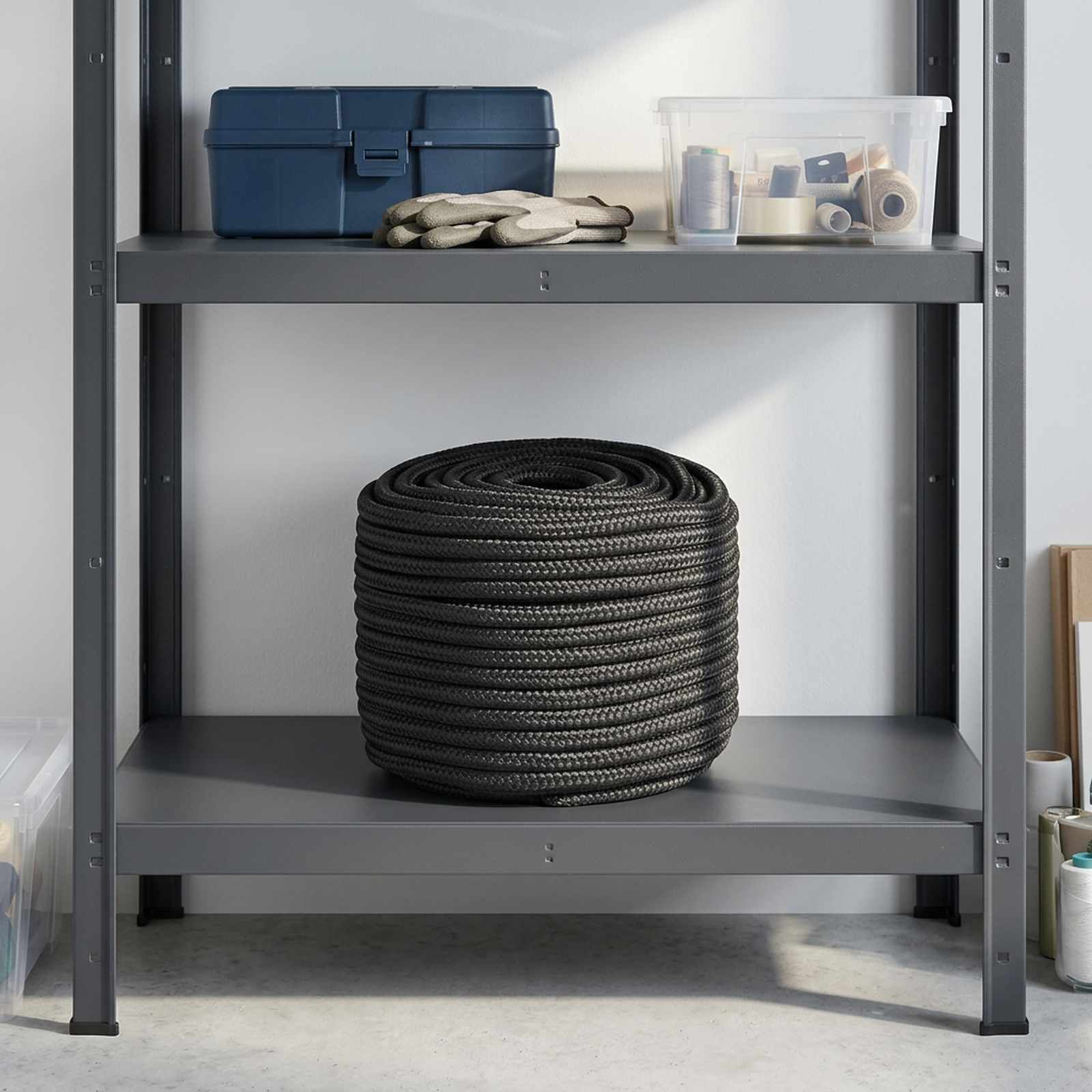 vidaXL Allsidig brukstau 16 mm 25 m Svart Polyester
