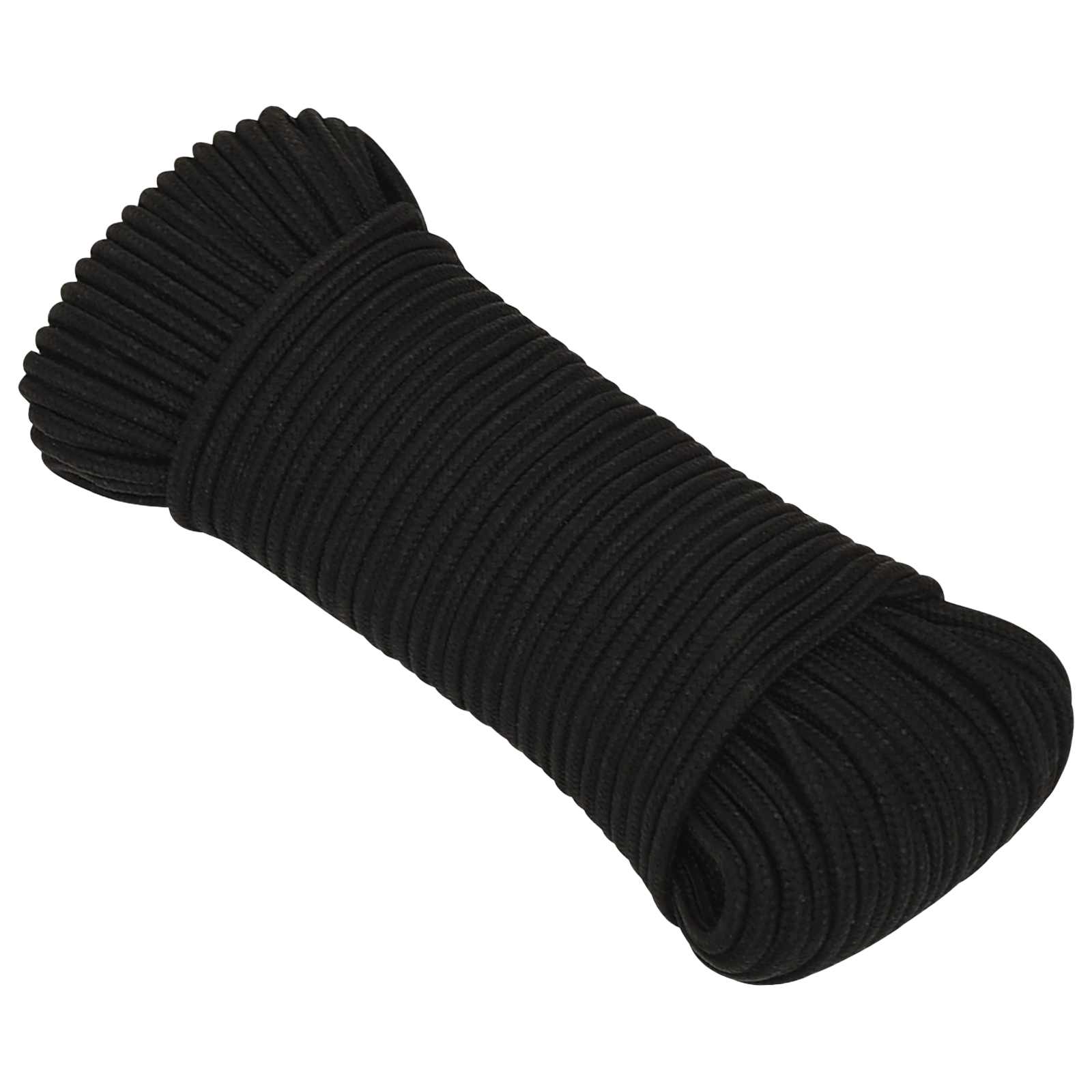 vidaXL Viacúčelové úžitkové lano 4 mm 25 m Čierna Polyester