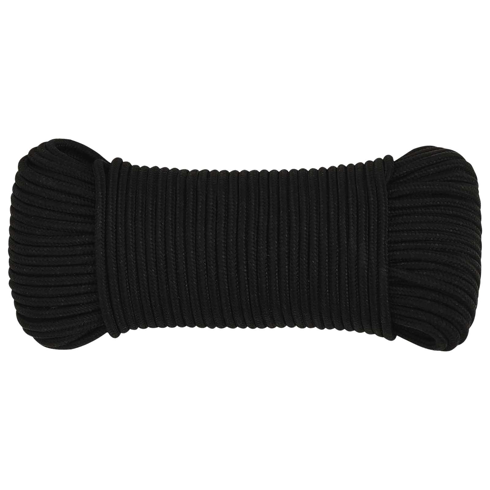 Večnamenska vrv 4 mm 25 m Črna Poliester