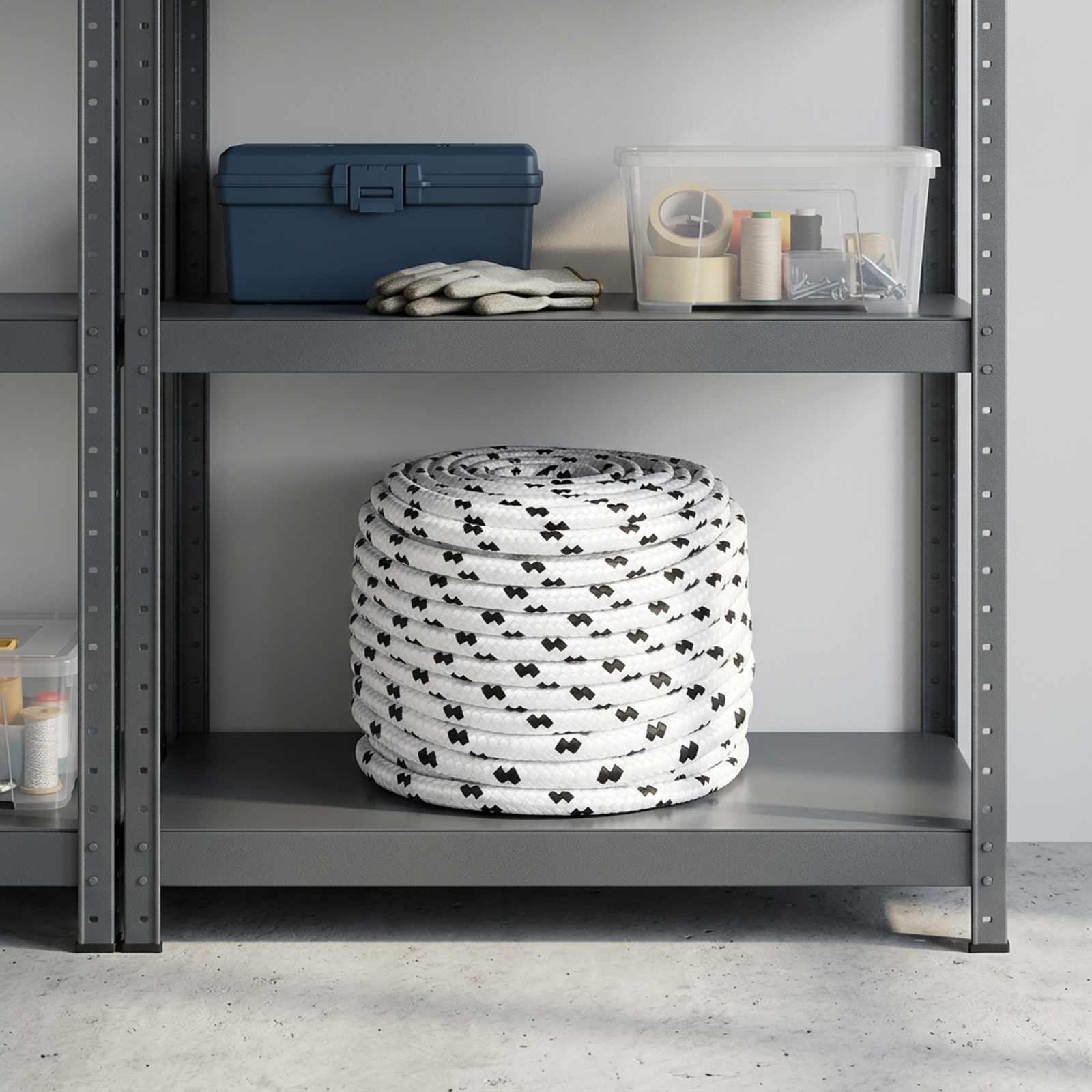 vidaXL Allsidig brukstau 8 mm 25 m Hvit Polyester