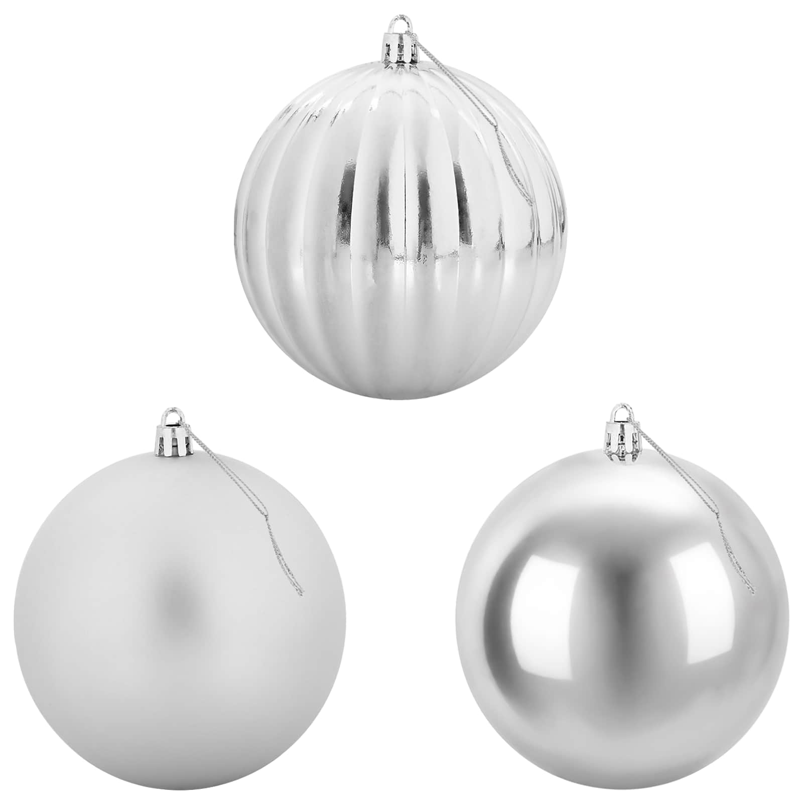 vidaXL - Kerstbalset - XL - 15 - st - zilver - Ø - 10 - cm - Kunststof
