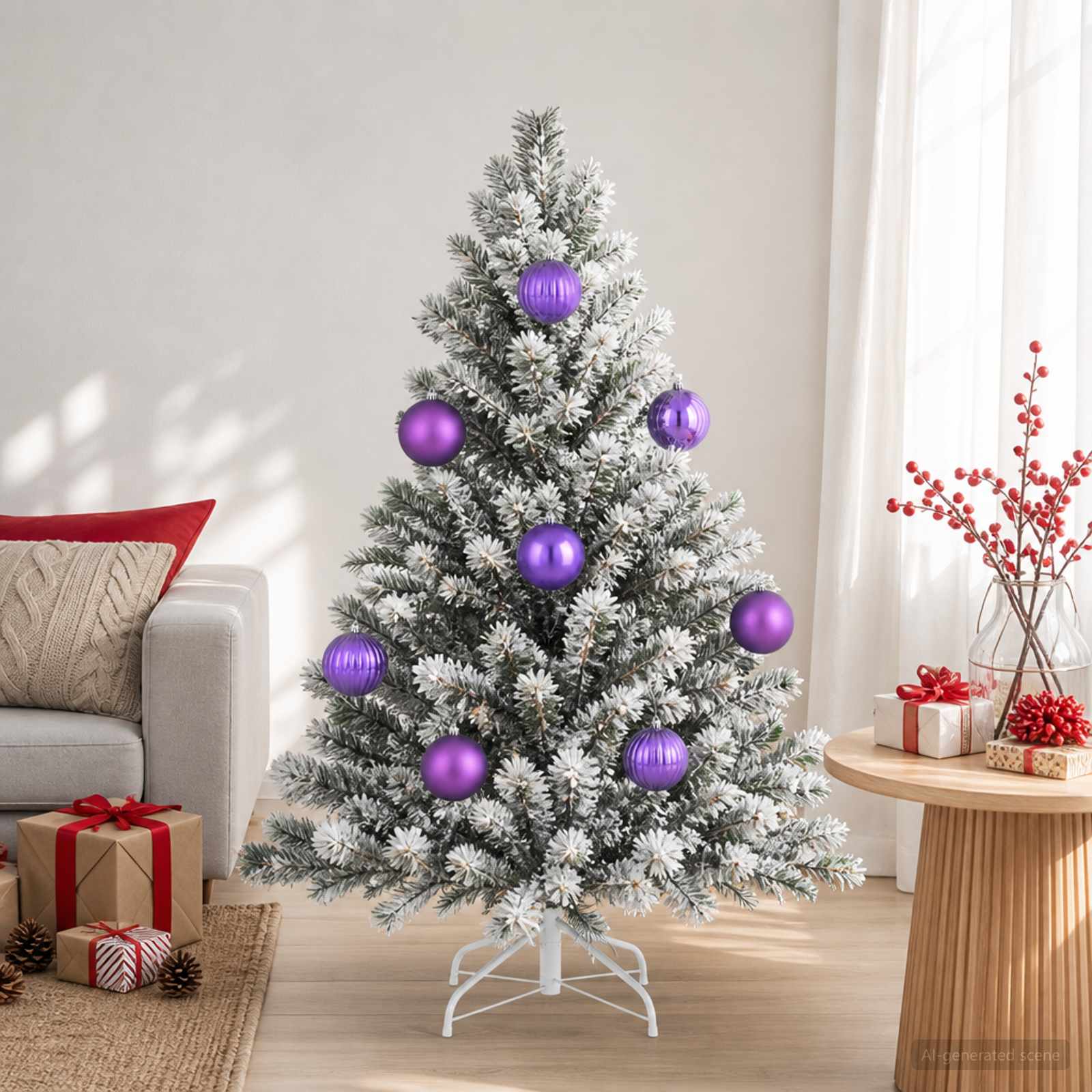 Set božičnih kroglic XXL 3 kos Lila Ø 25 cm Plastika