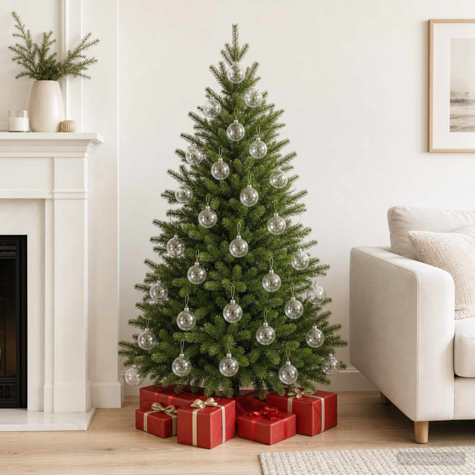 vidaXL Weihnachtsbaumkugel Set XL 25 stk. Transparent