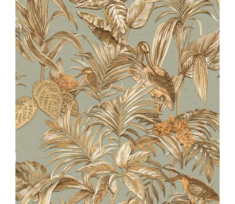DUTCH WALLCOVERINGS Ταπετσαρία Τοίχου Bird-of-Paradise Γαλαζοπράσινο