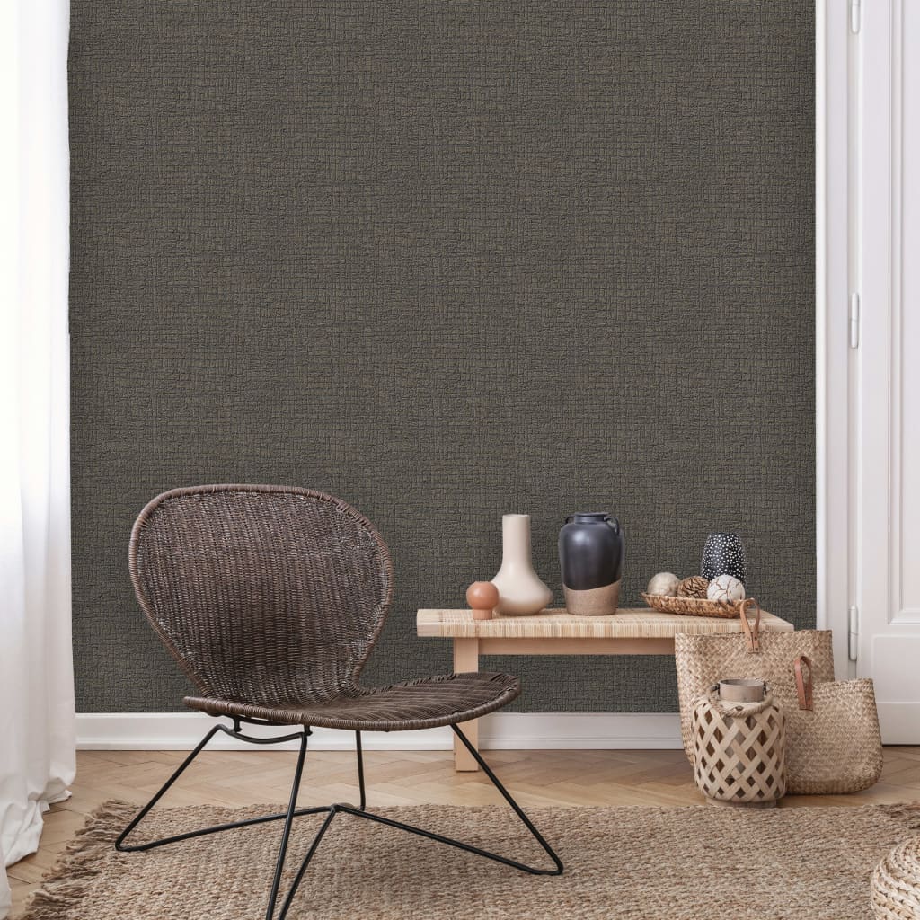 Dutch Wallcoverings Tapete Textur Schwarz