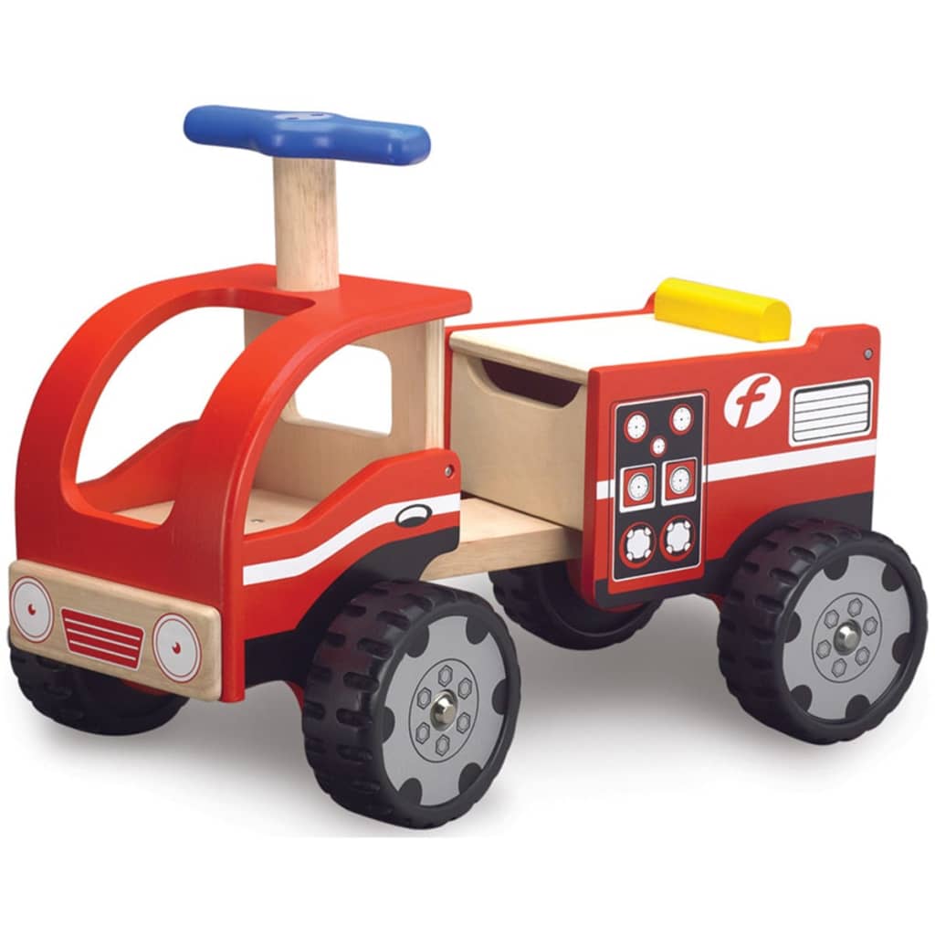 Wonderworld Loopauto brandweerwagen hout rood HOUT192417